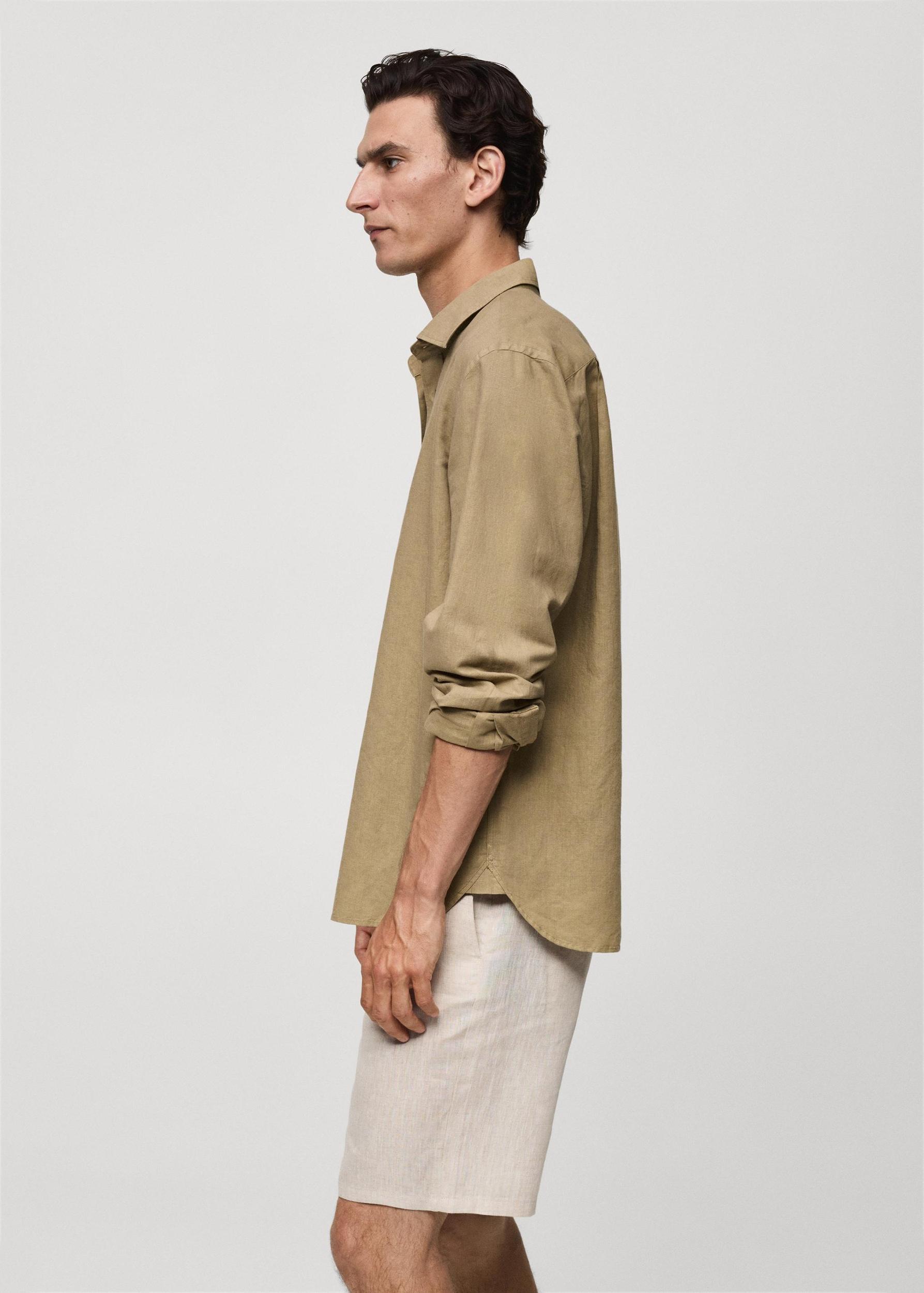 Classic-fit linen-blend shirt - Men | MANGO USA Product Image