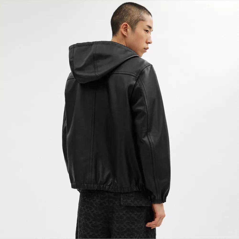 Reversible Leather Jacket In Recycled Polyester Product Image