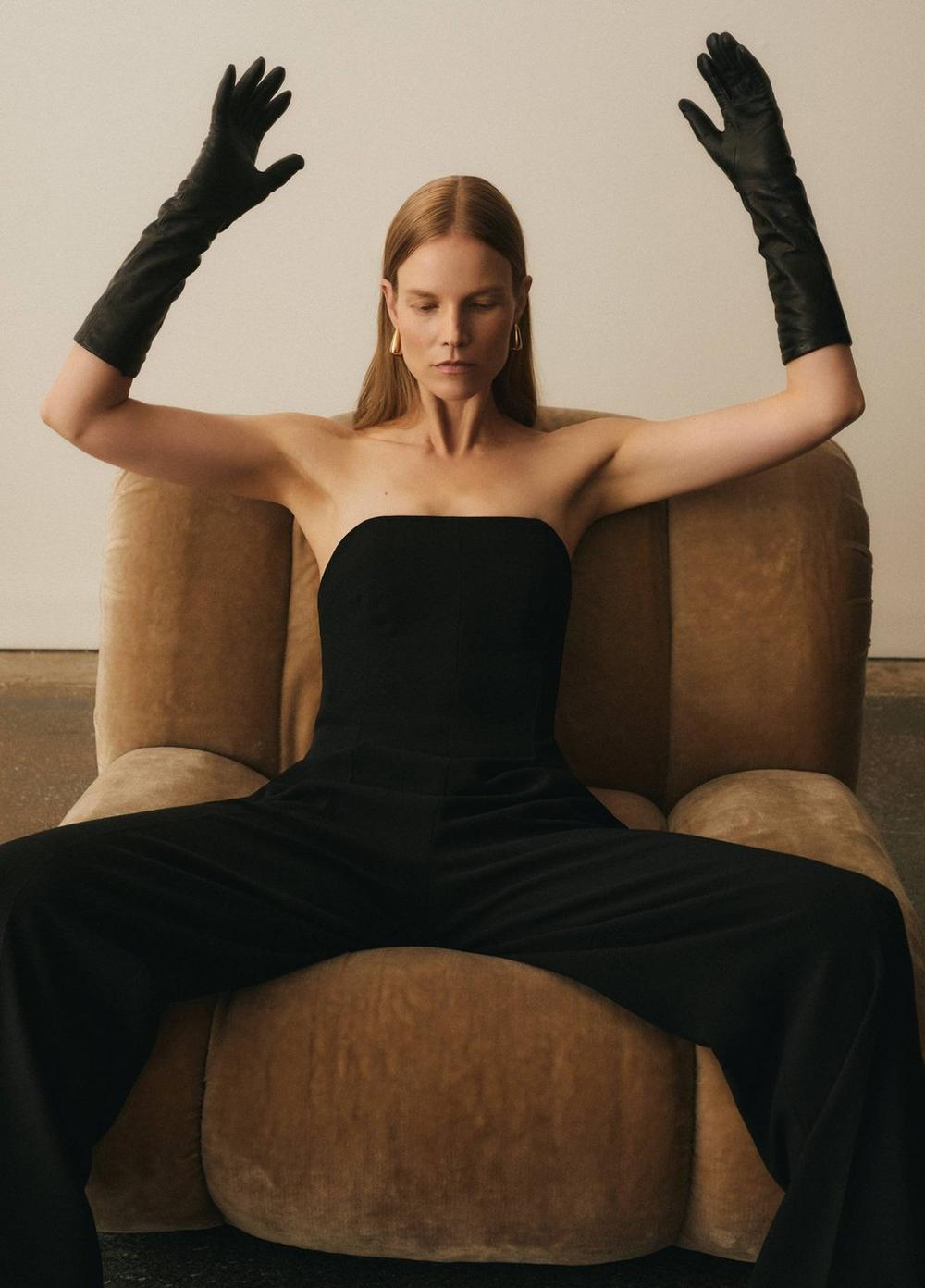 Womens Crepe Strapless Jumpsuit, Black, Size 8 Vince Product Image