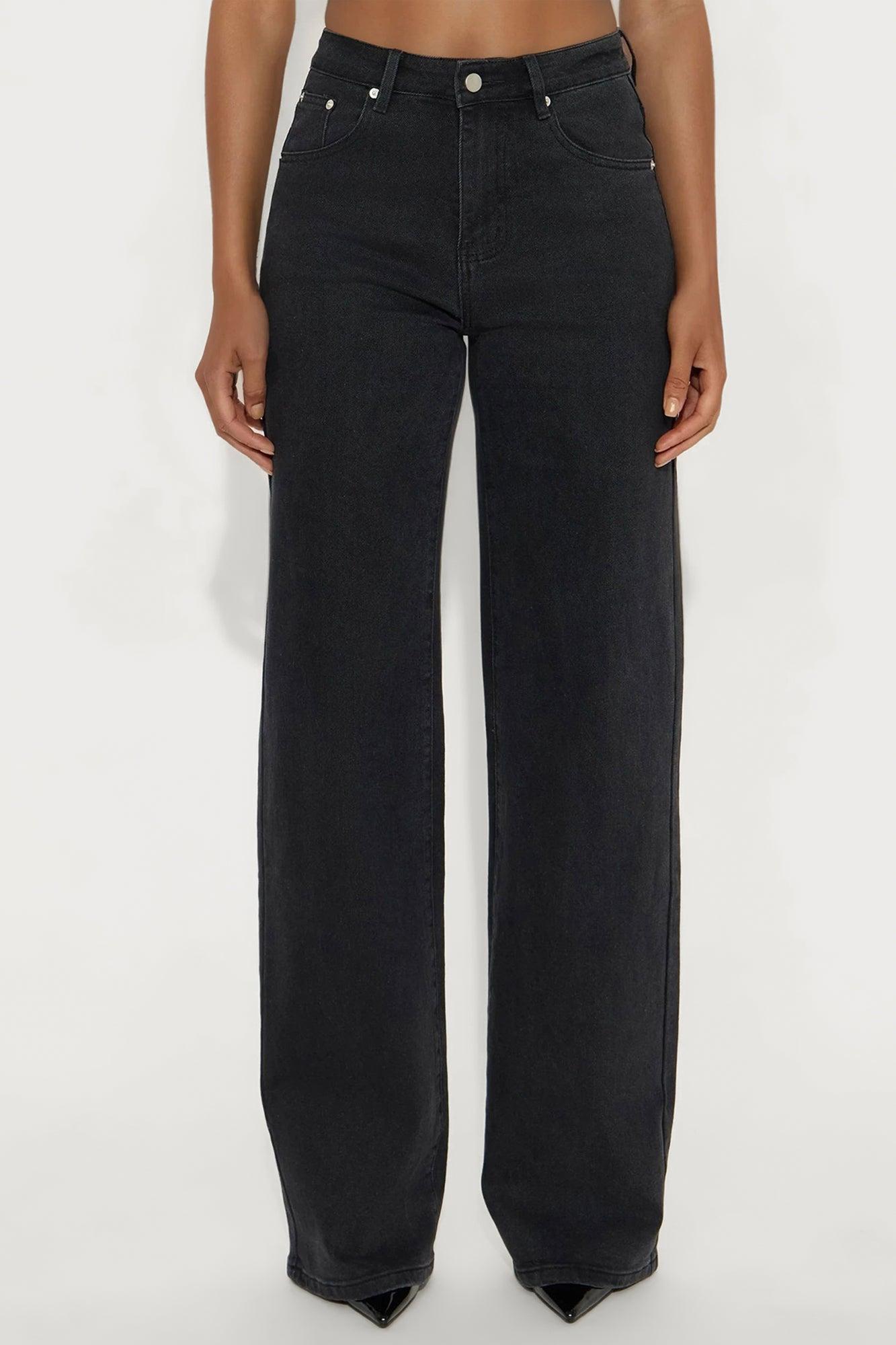Tall Bonafide Basic Straight Leg Jeans - Black Wash Product Image