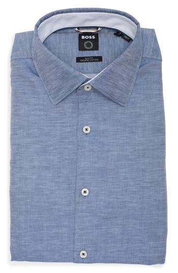 HUGO BOSS Boss Hank Slim Fit Dress Shirt In Navy Product Image