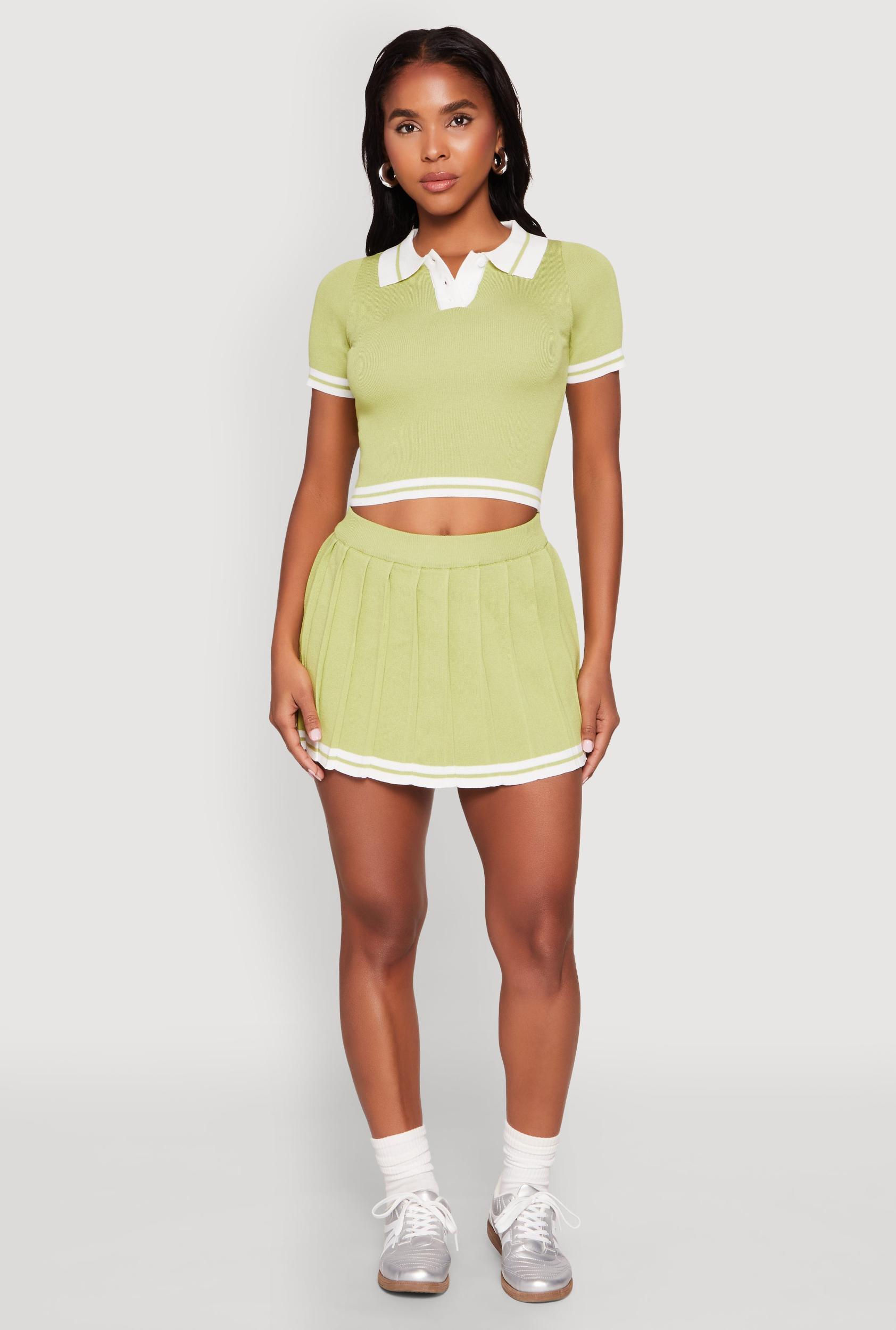 Womens Daisy Varsity Stripe Pleated Skort Product Image