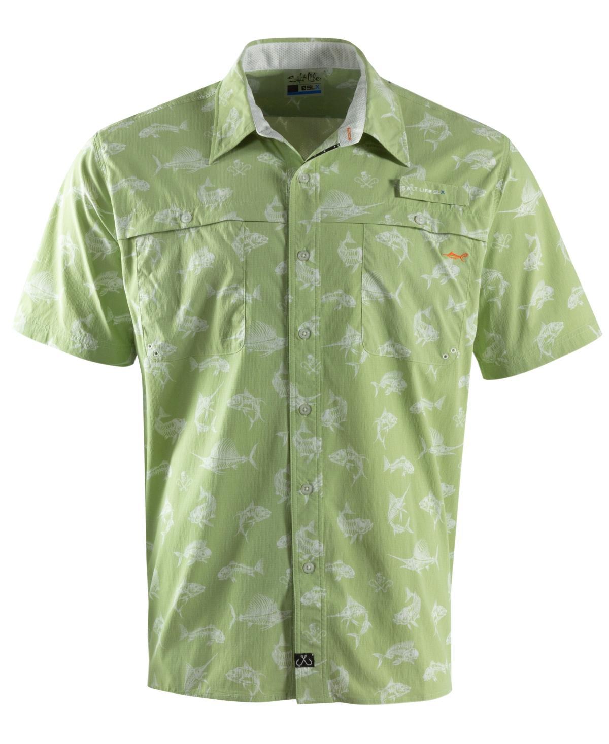 Salt Life Mens Fish N Bones Short-Sleeve Button-Front Shirt Product Image