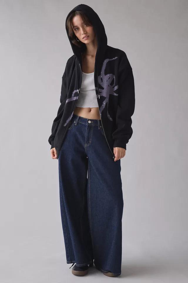BDG Dusty Spider Graphic Oversized Zip-Up Hoodie Sweatshirt Product Image
