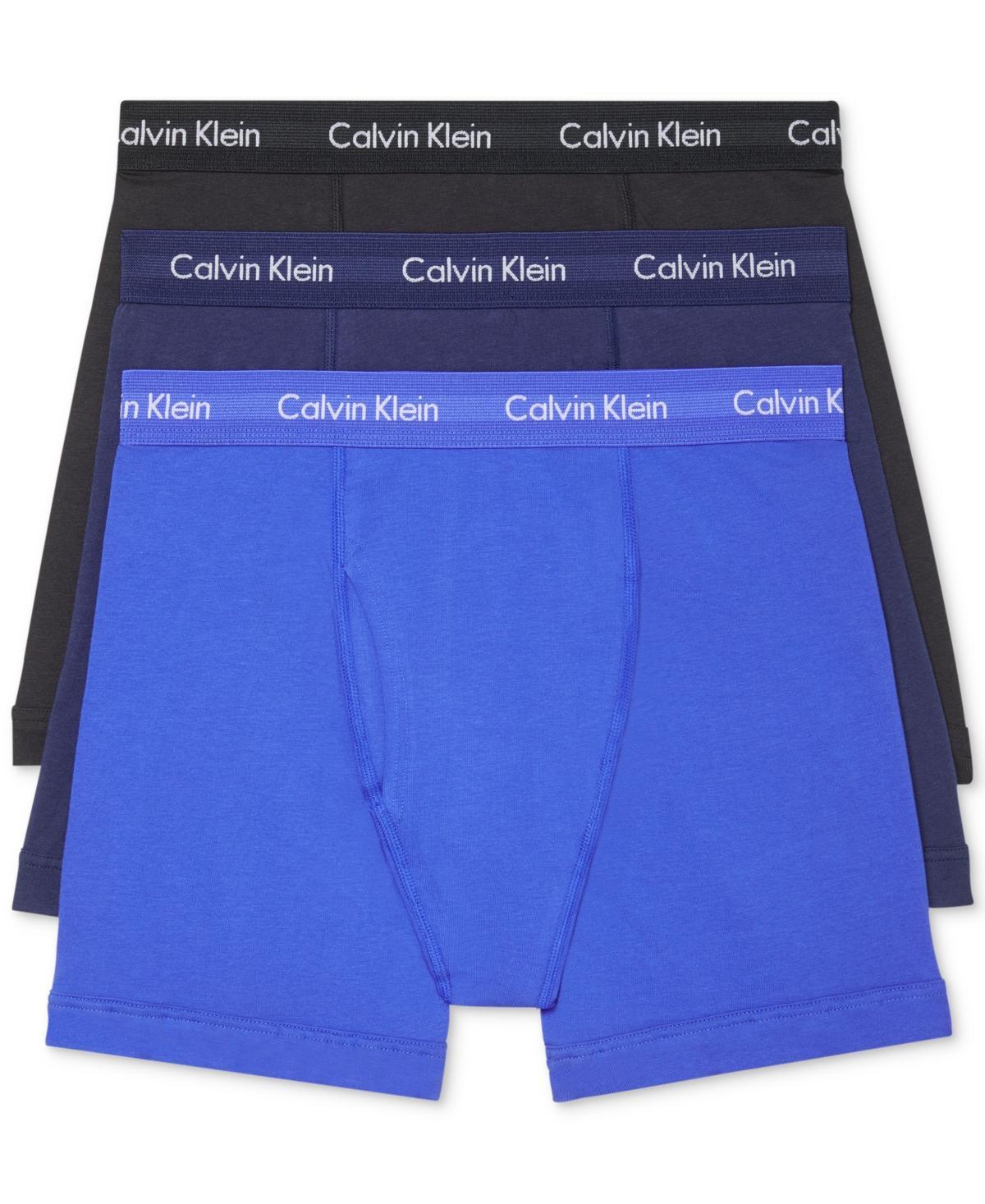 Men's Calvin Klein 3-pack Cotton Stretch Boxer Briefs, Size: Large, Black Product Image