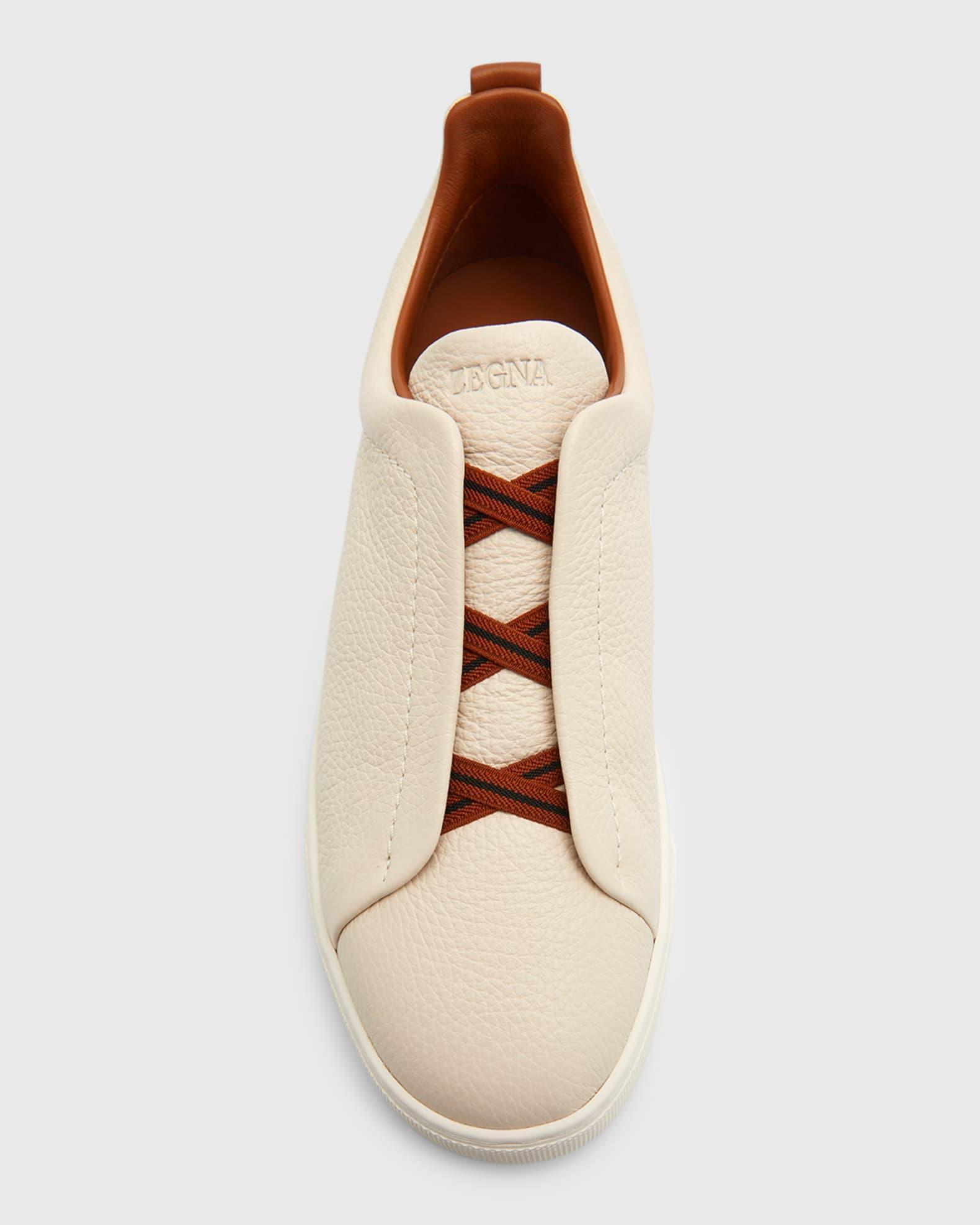 Men's Triple Stitch Deerskin Leather Sneakers Product Image