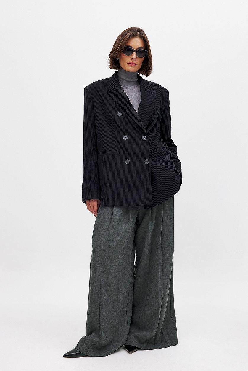 Oversized Double Breasted Corduroy Blazer Product Image