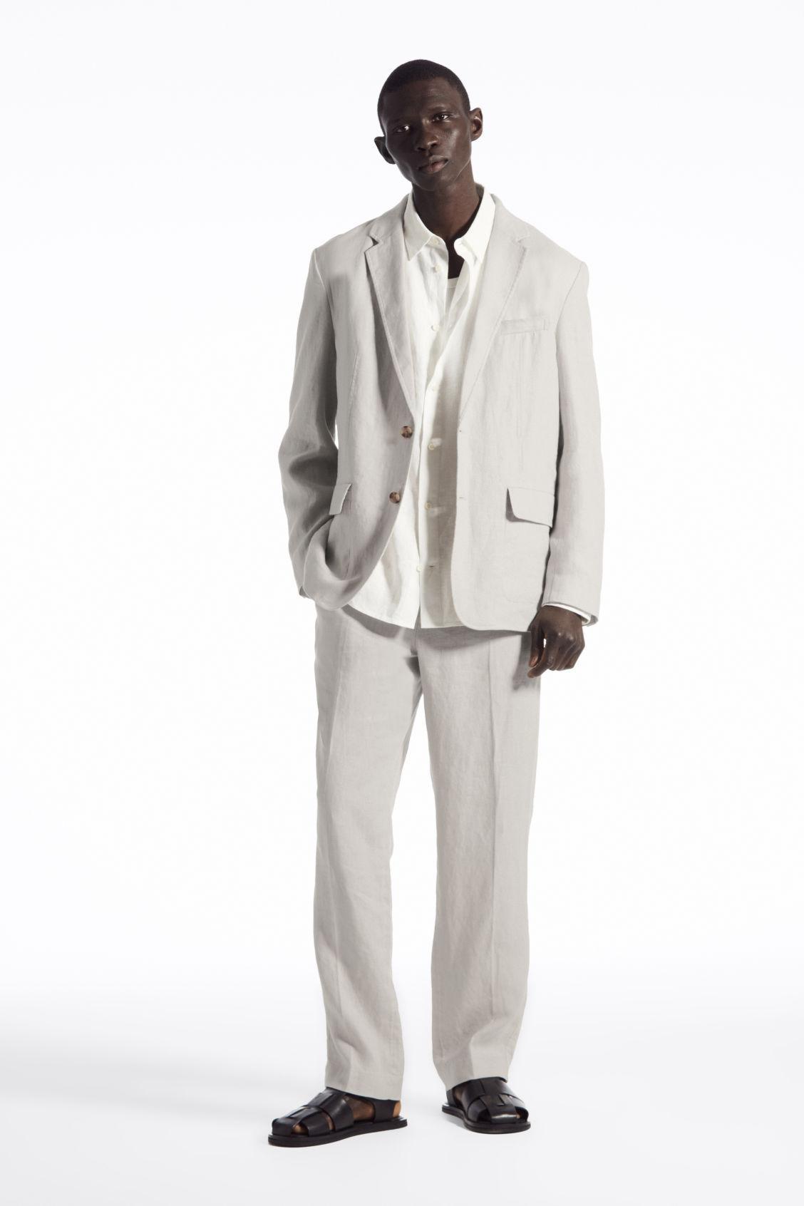 REGULAR UNSTRUCTURED LINEN BLAZER Product Image