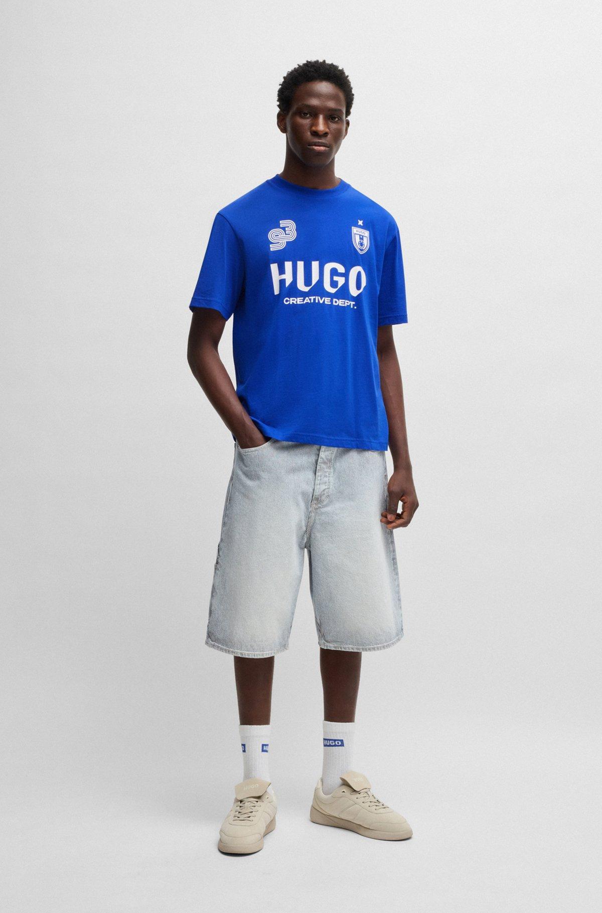 Cotton-jersey T-shirt with football-inspired prints Product Image