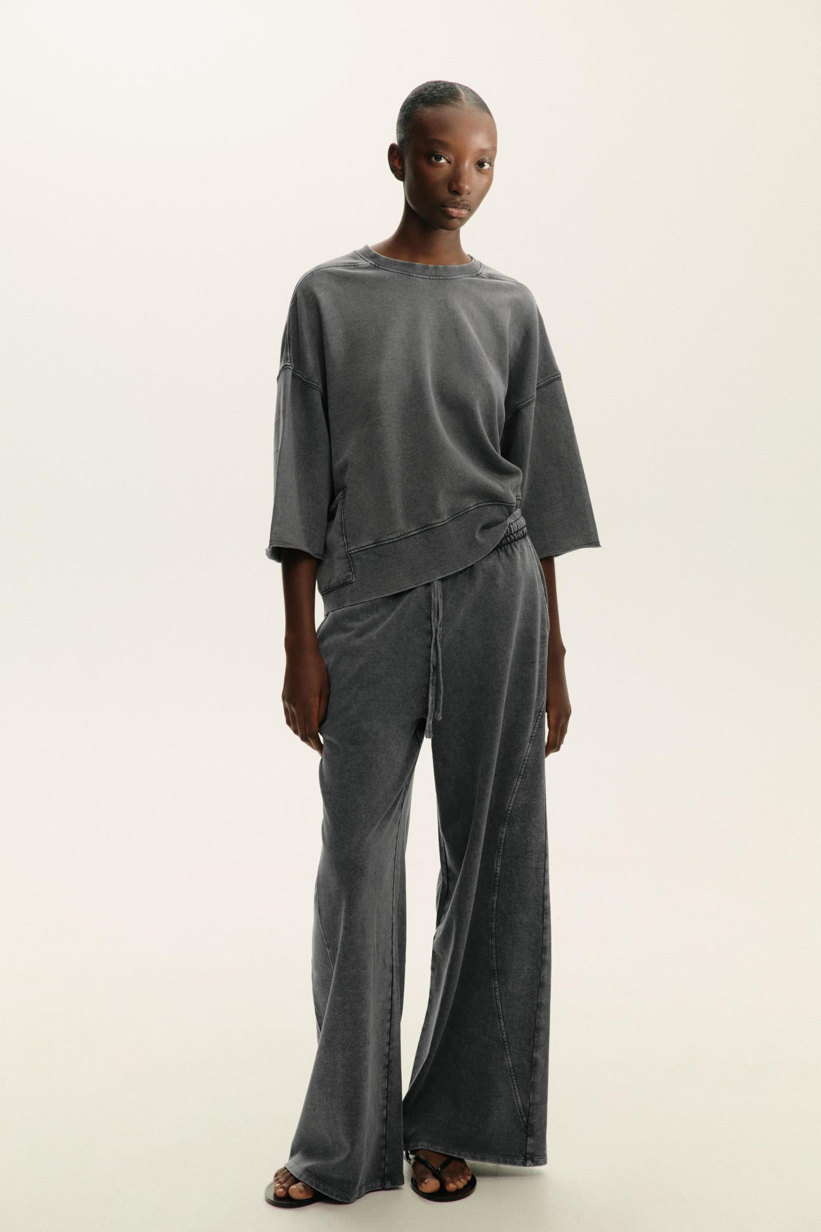 WASHED EFFECT PANTS Product Image