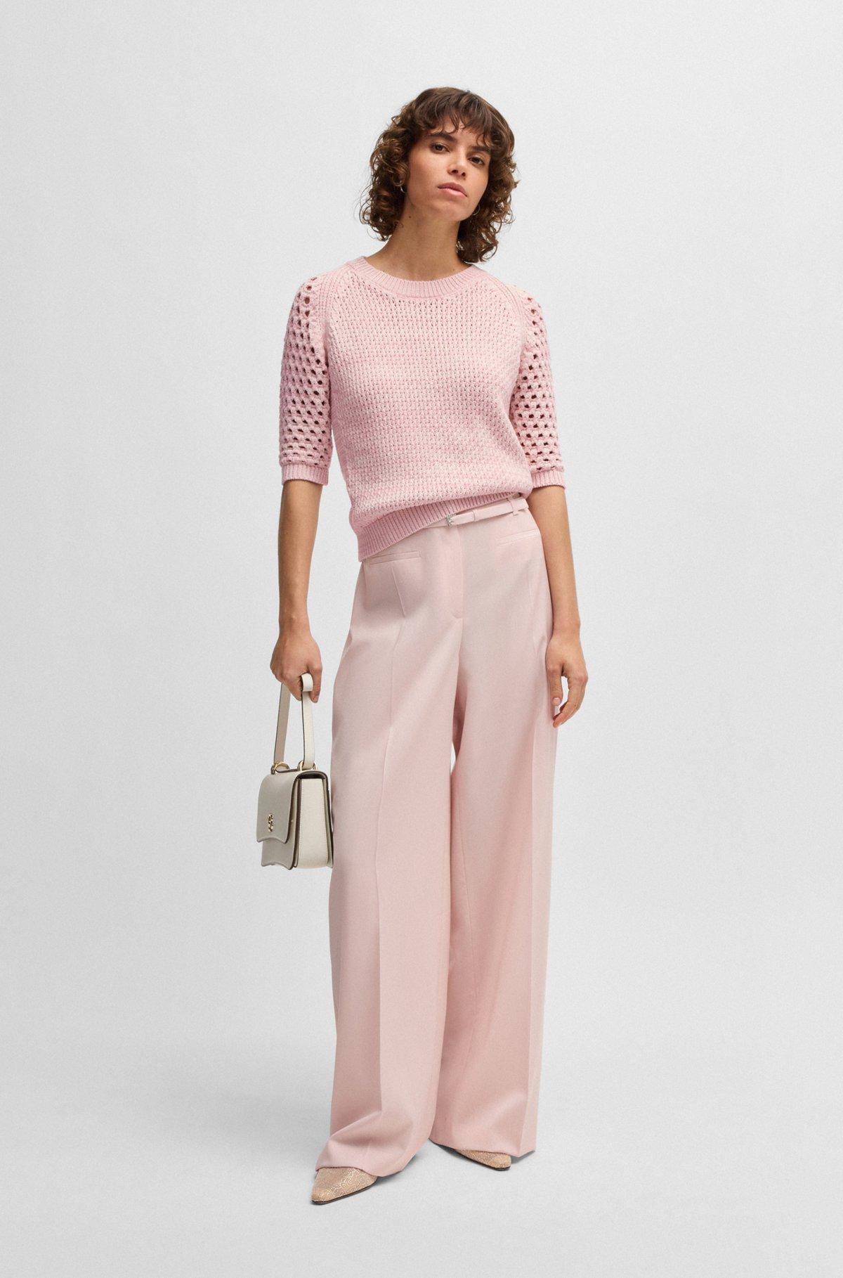 Sweater with mixed knits Product Image