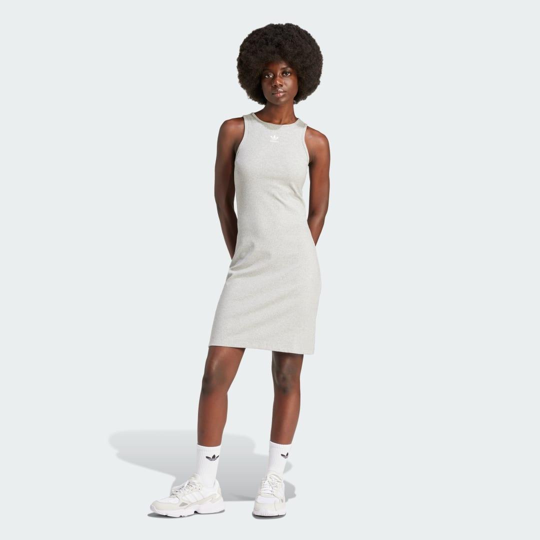 adidas Essentials Rib Tank Dress Black XL Womens Product Image