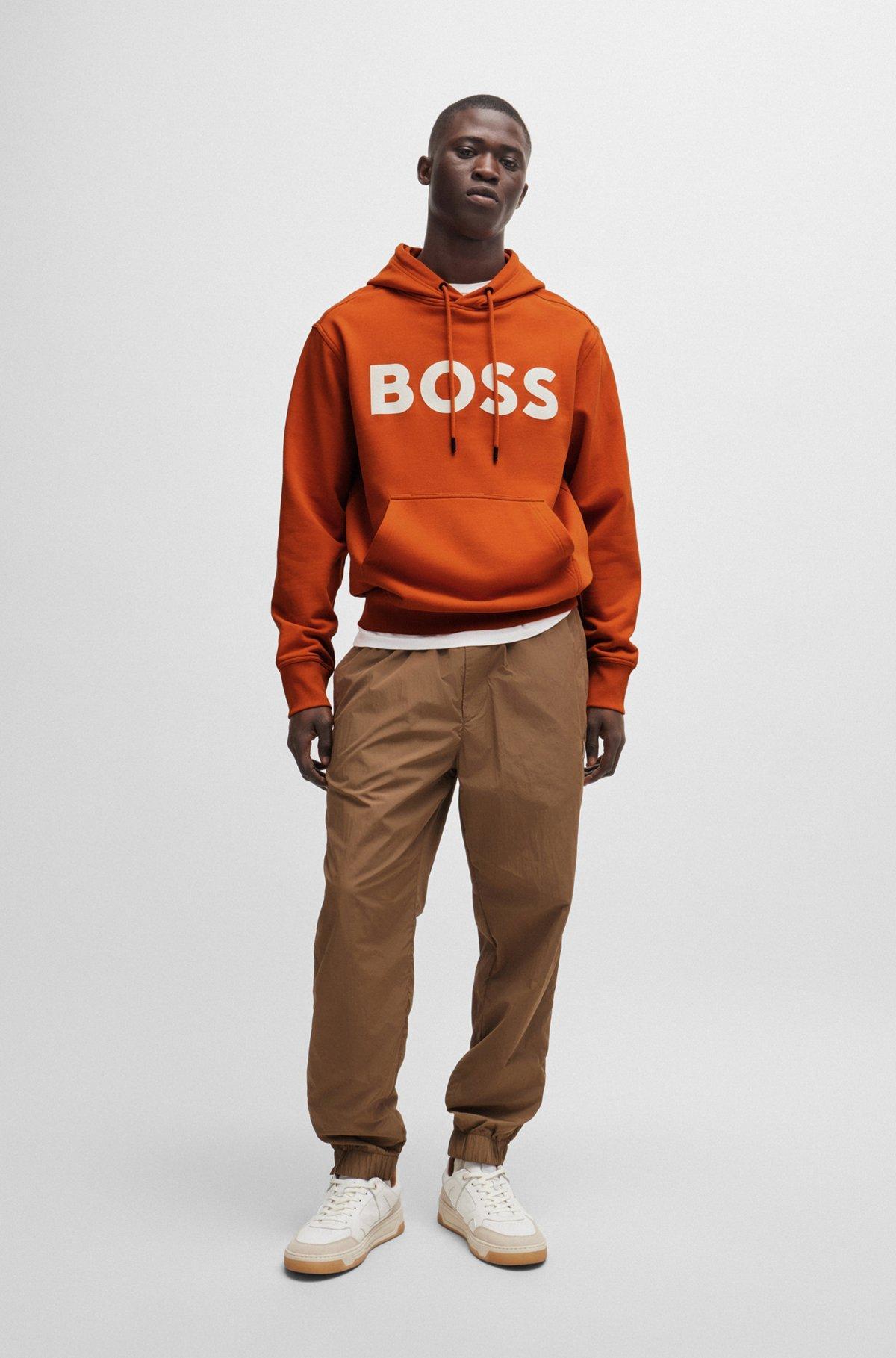 Relaxed-fit hoodie in cotton terry with large logo Product Image
