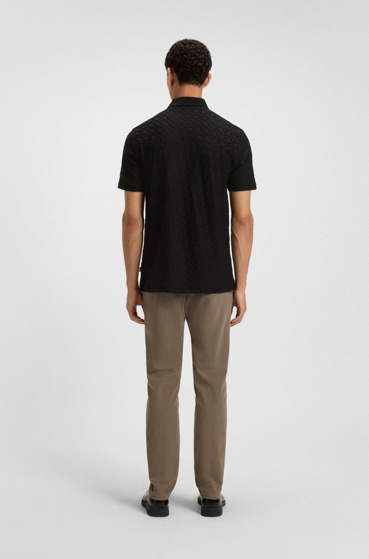 Stretch-cotton slim-fit polo shirt with printed logo Product Image