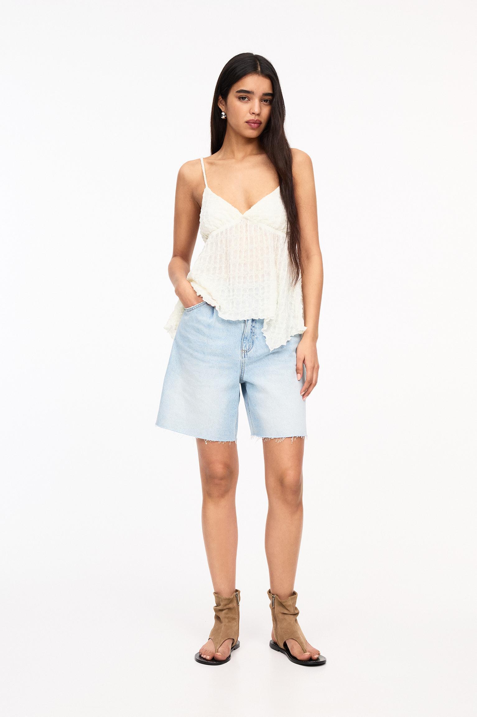 Textured strappy top Product Image
