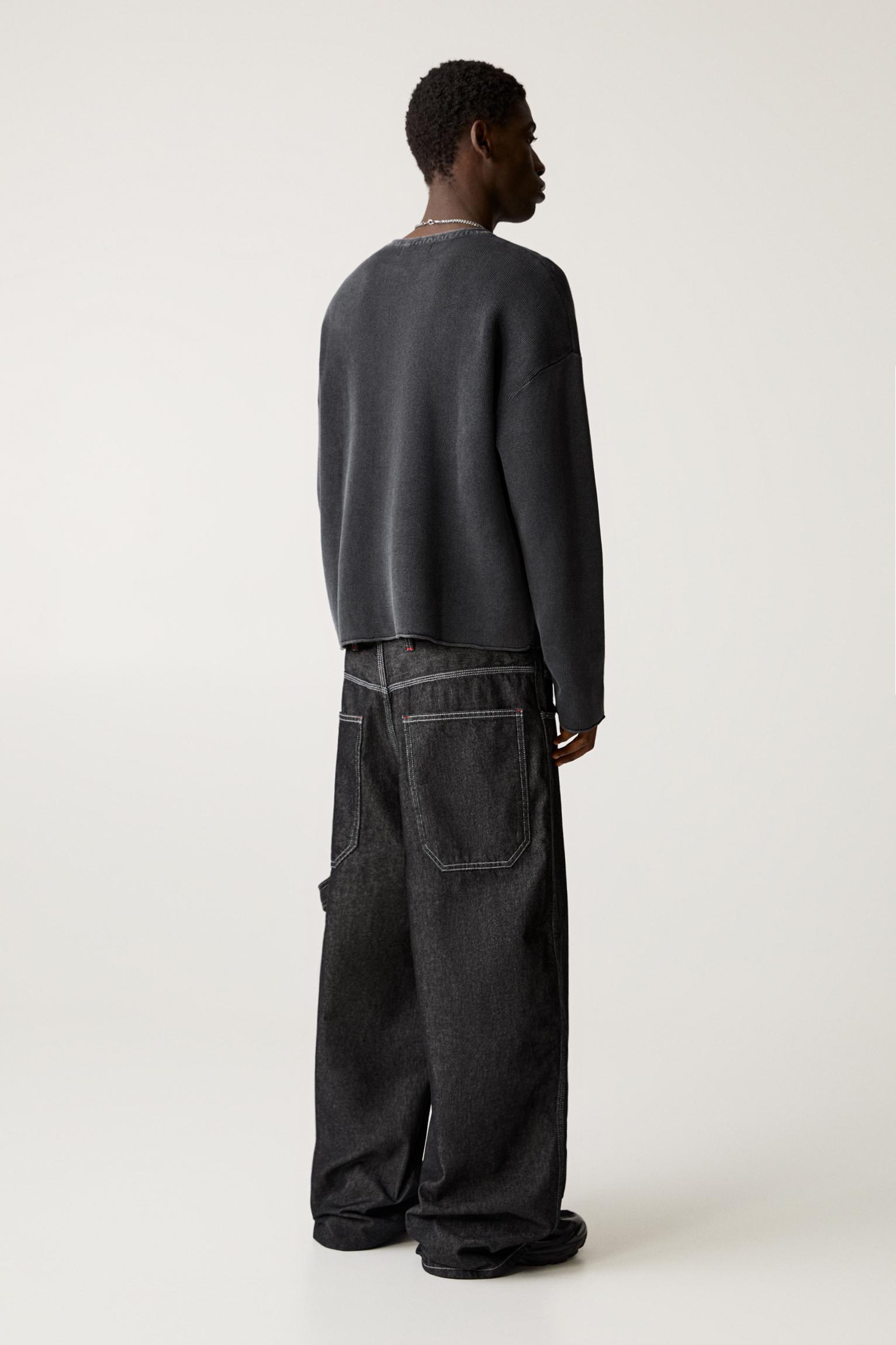 Faded raw edge sweater Product Image