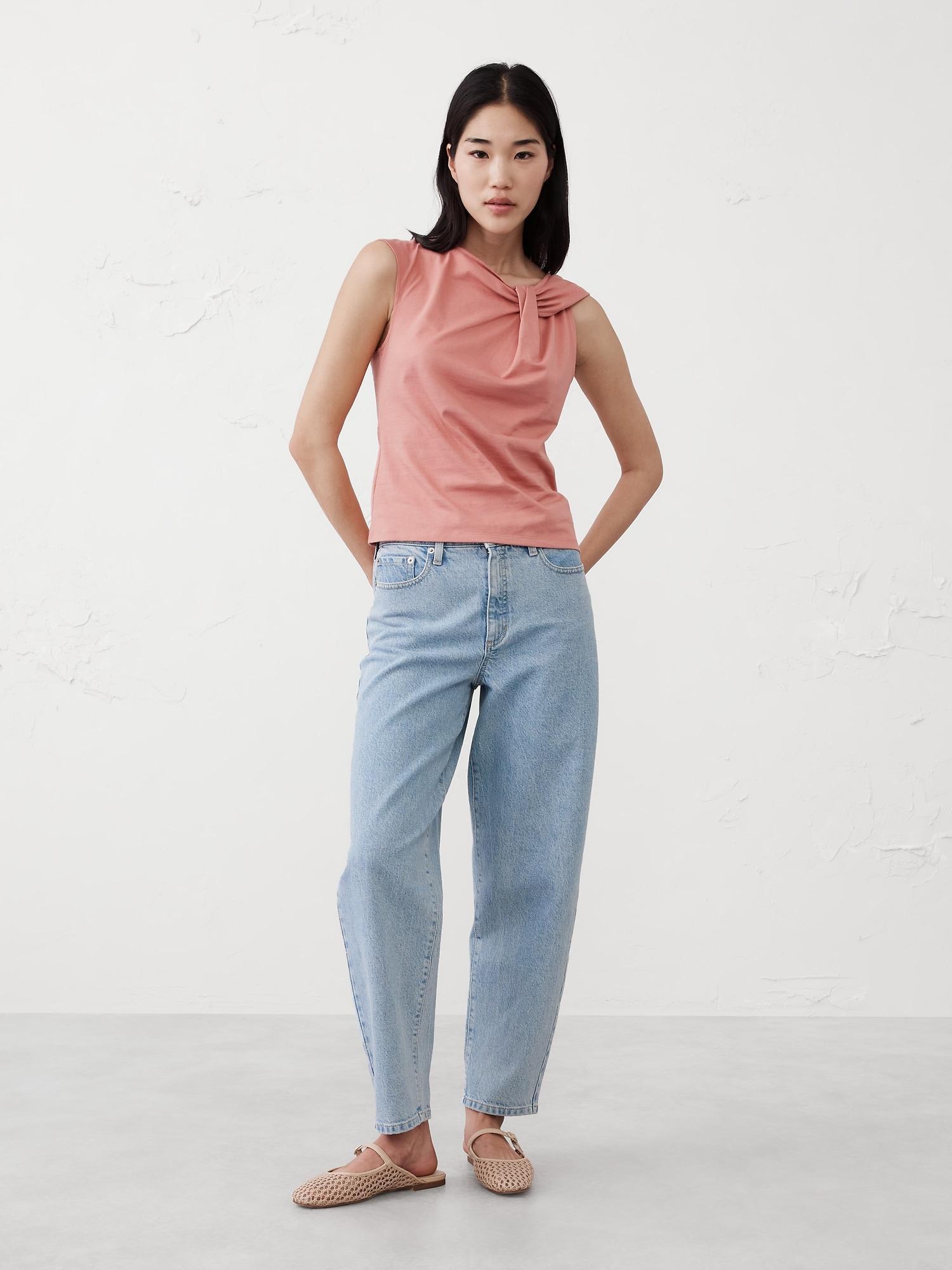 Premium Cotton Twist Shoulder Top Product Image