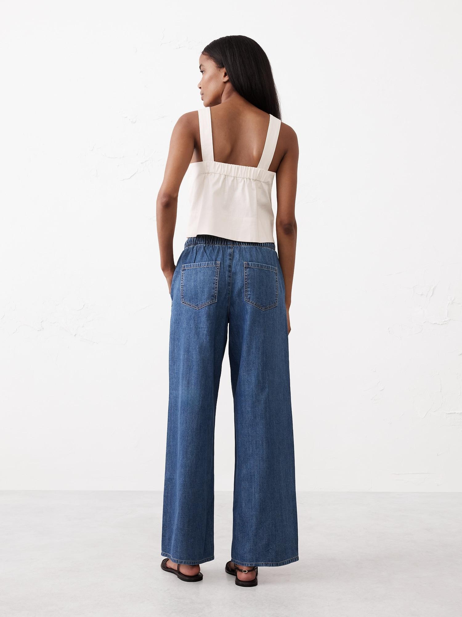 Wide-Leg Mid-Rise Summerweight Jean Product Image