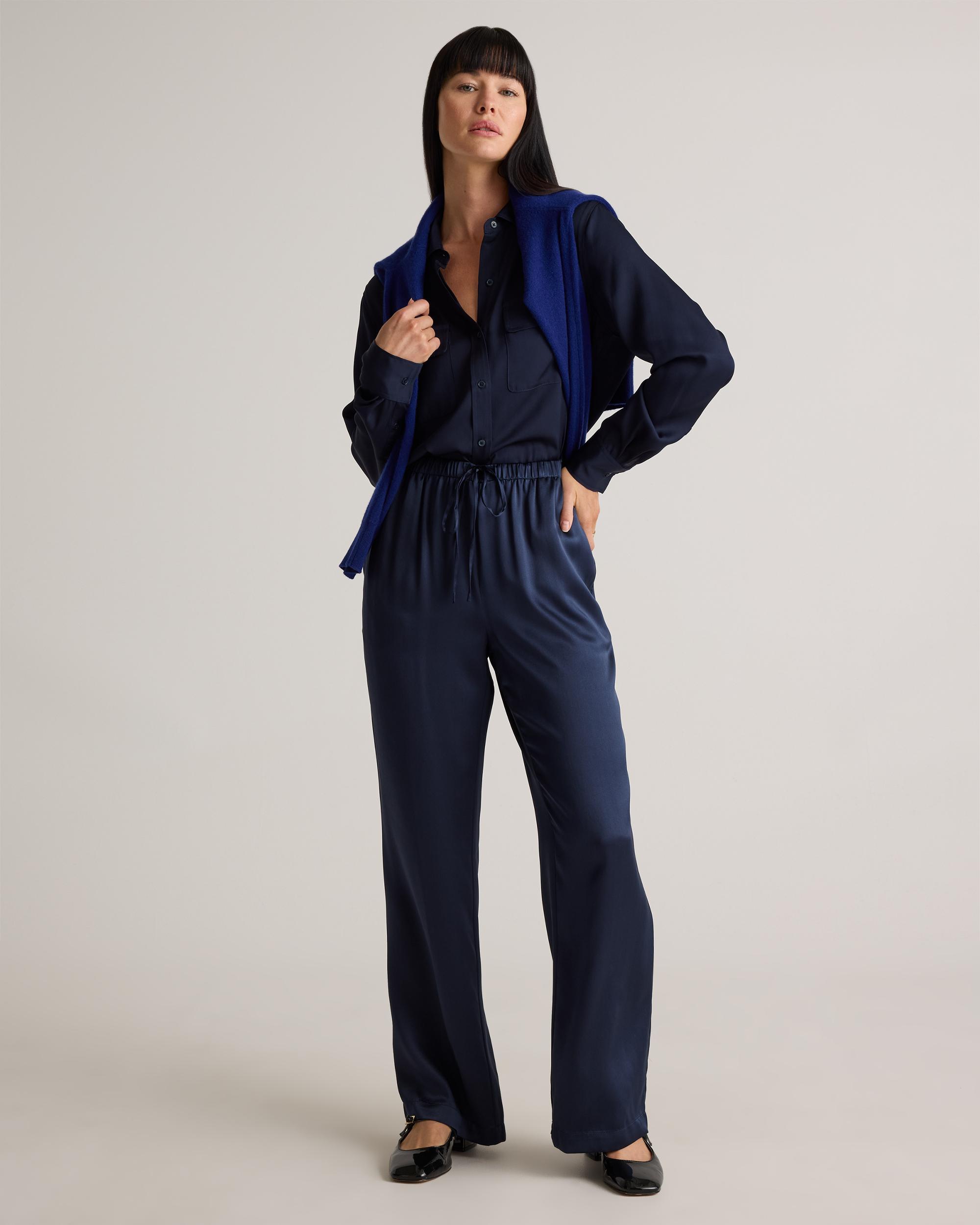 Quince | Women's Drawstring Wide Leg Pants Silk Product Image