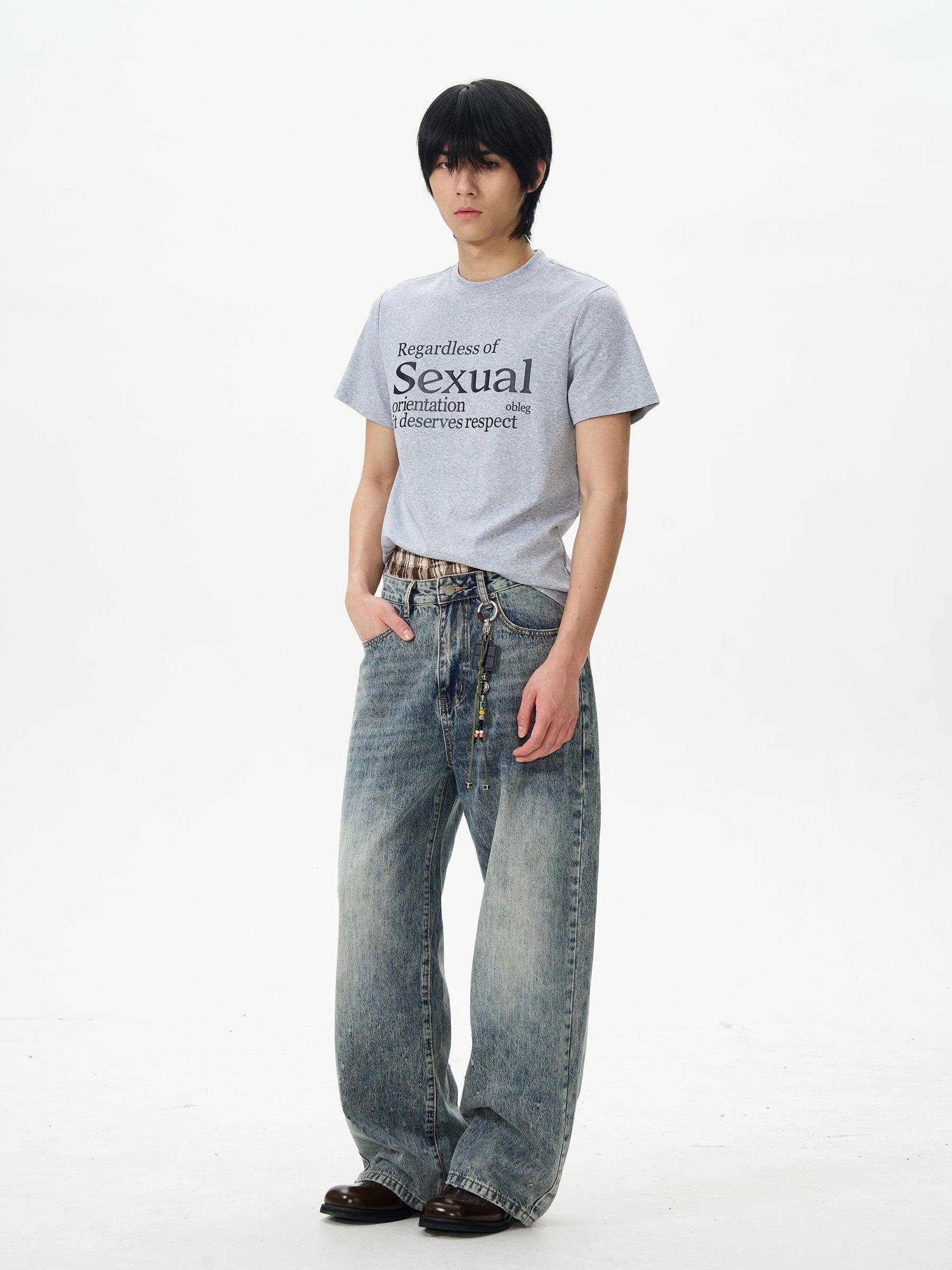 RT No. 12567 BLUE DENIM STRAIGHT JEANS Product Image