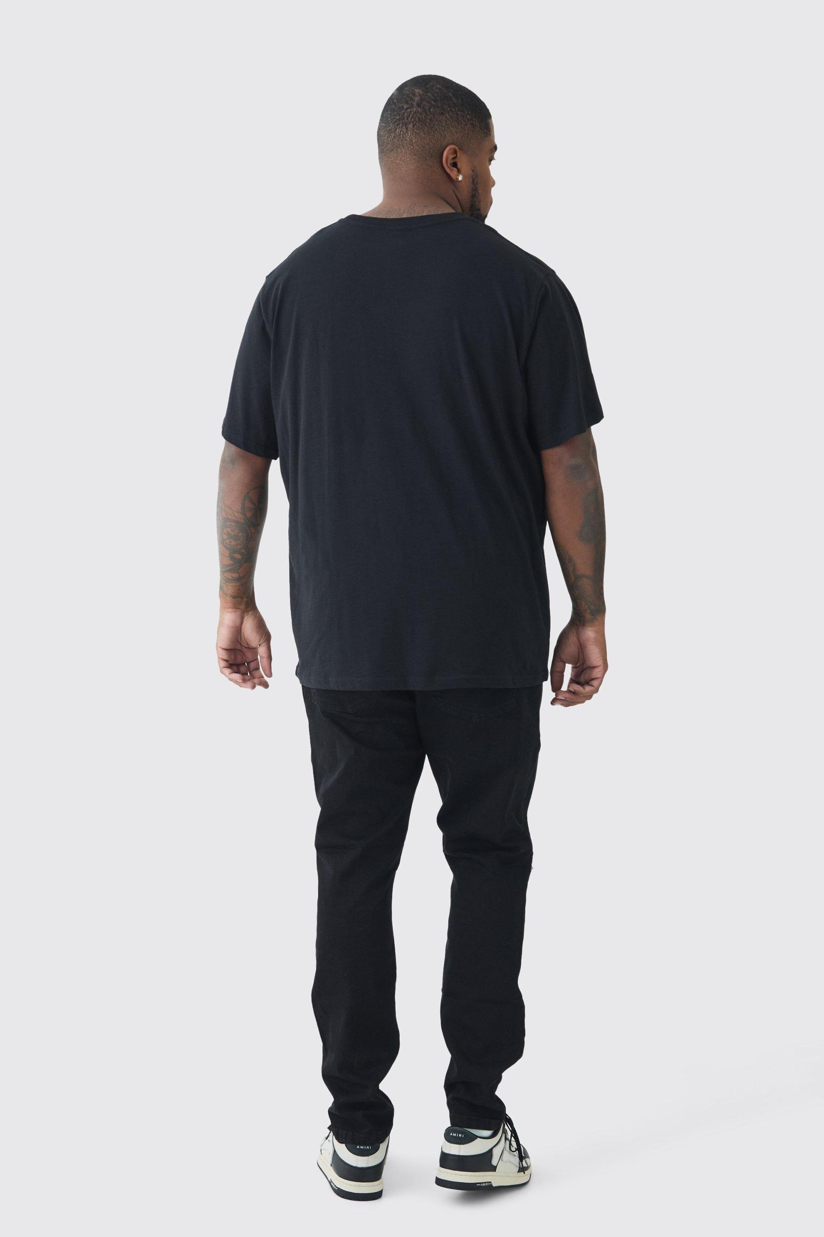 Plus Super Skinny Stretch Biker Rip & Repair Paint Splat Jeans | boohooMAN USA Product Image