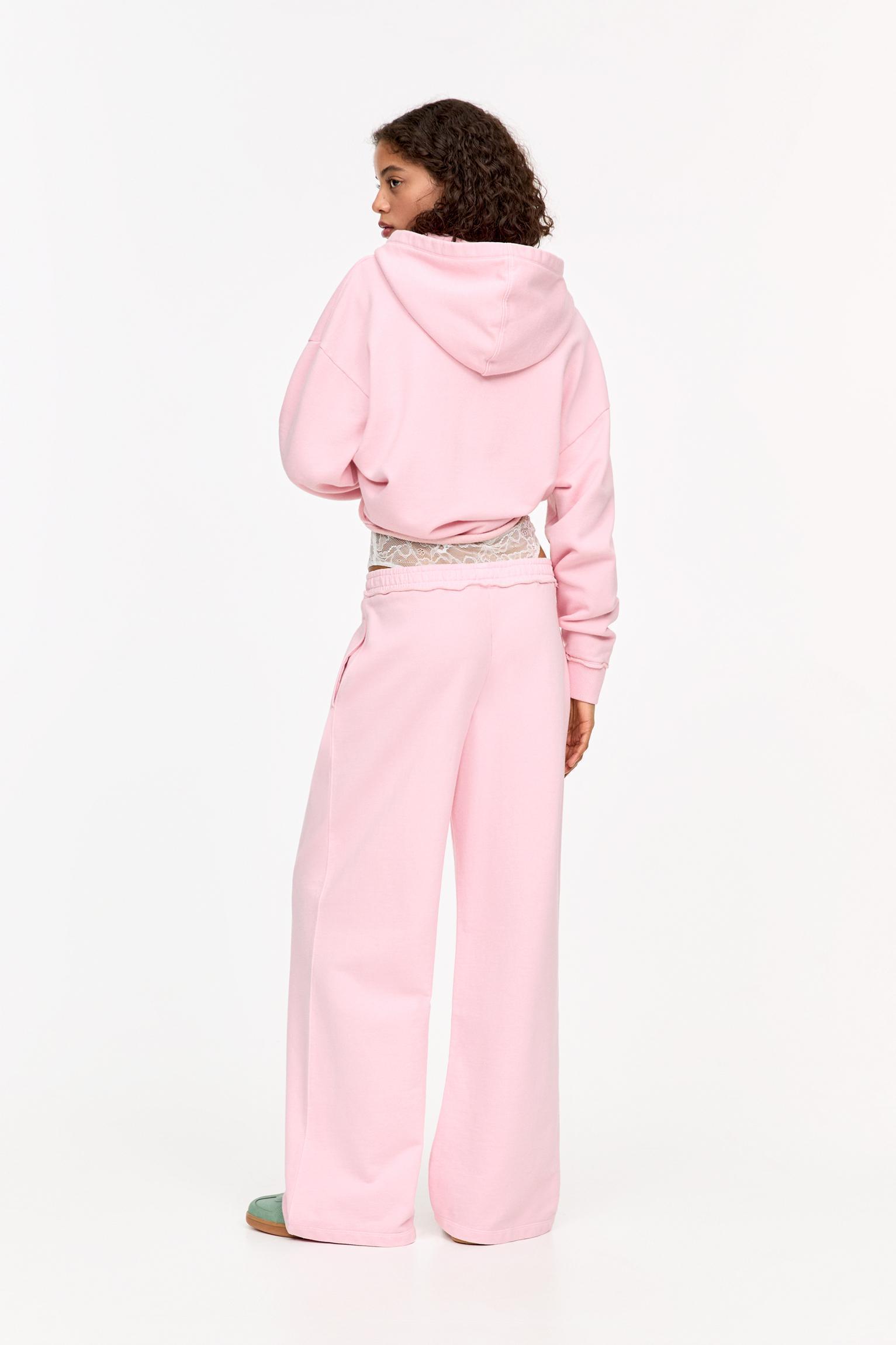 Tracksuit pants with a frayed waist Product Image