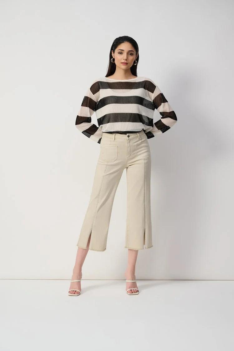 Culotte Jeans With Embellished Front Seam Product Image