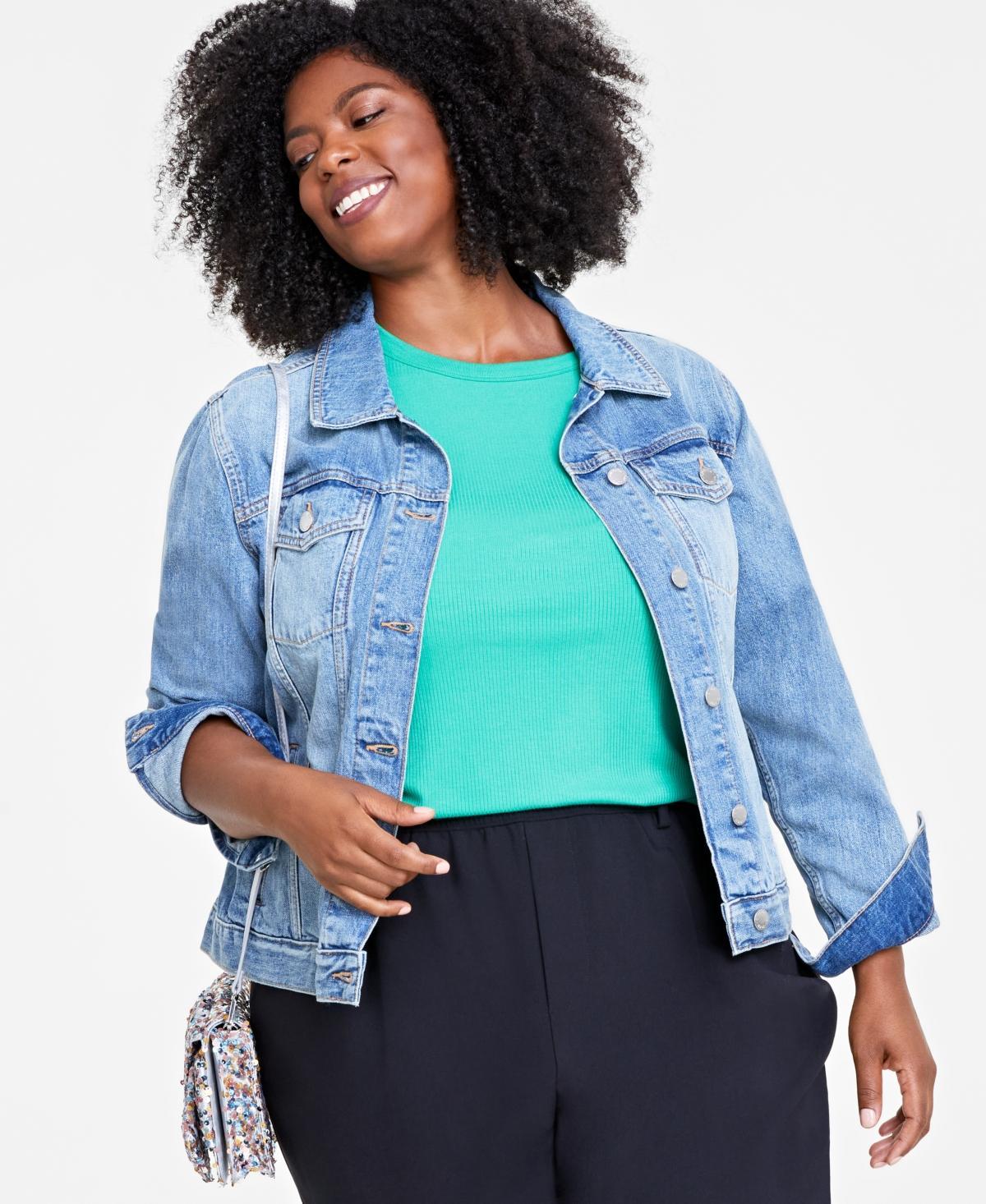 On 34th Womens Ribbed T-Shirt, Xxs-4X, Created for Macys - White Product Image