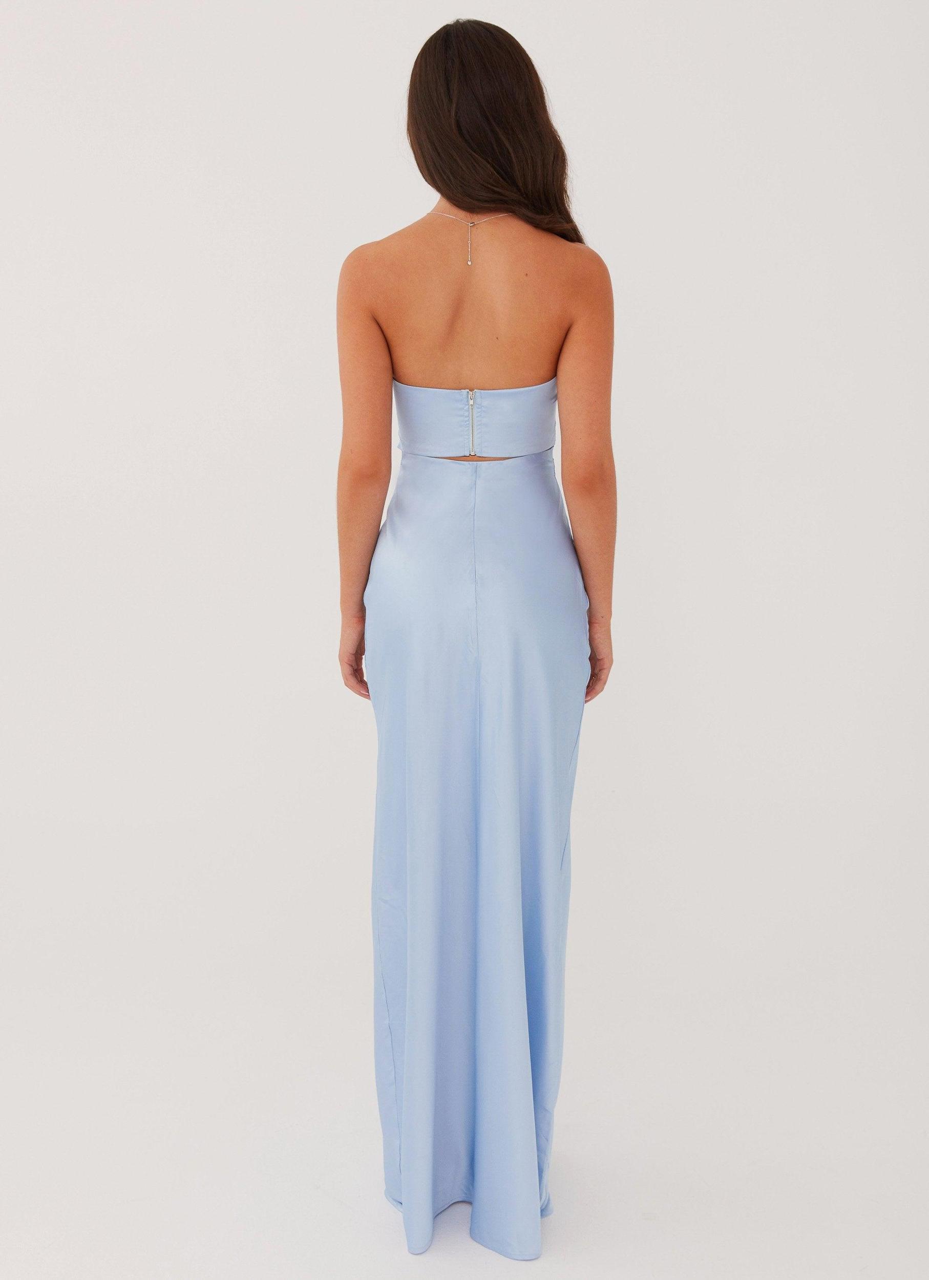Tianna Strapless Maxi Dress - Ice Blue Product Image