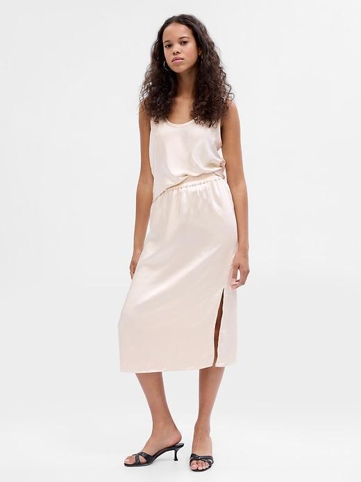 Satin Midi Skirt Product Image