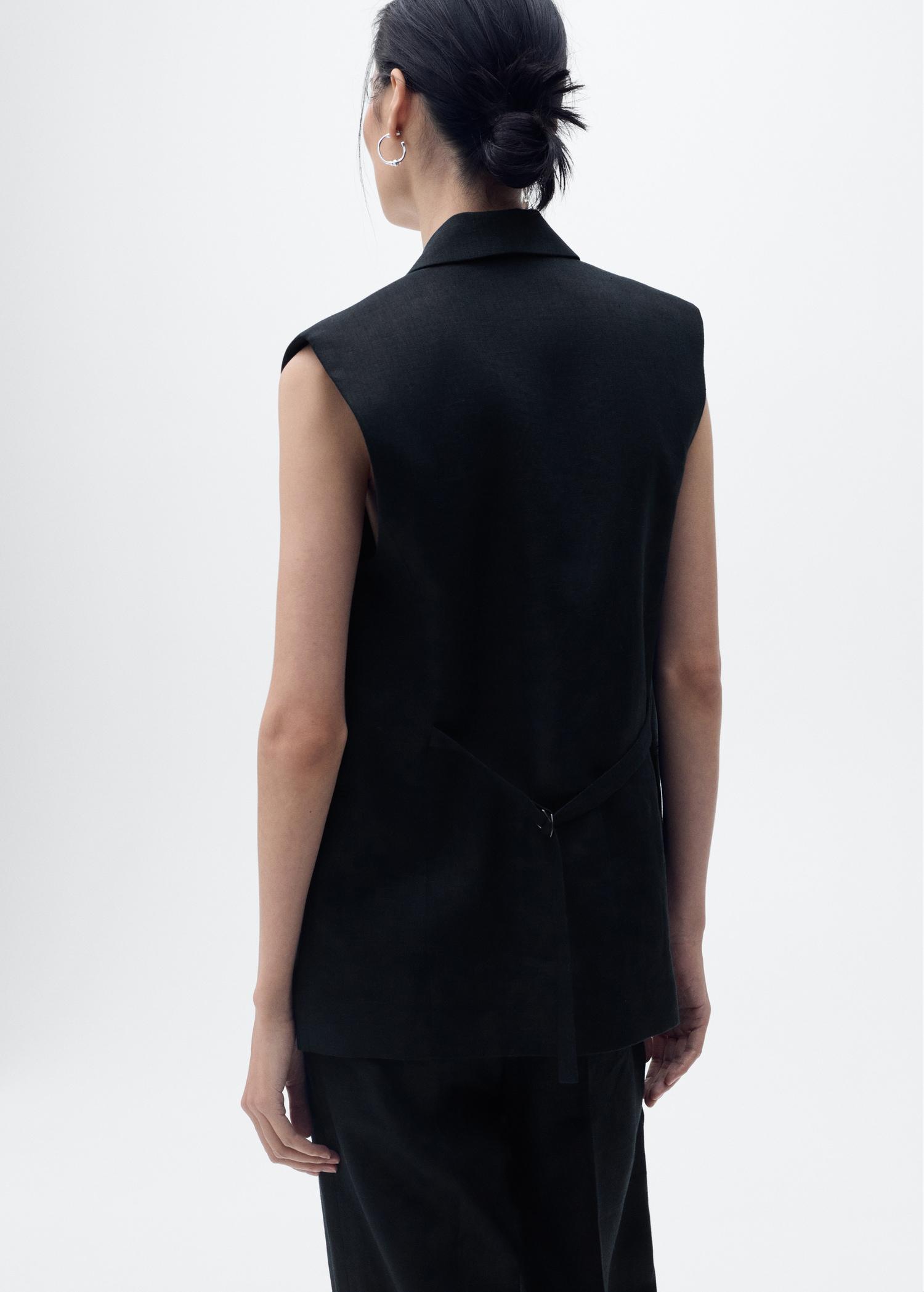 Linen suit waistcoat - Women | MANGO USA Product Image