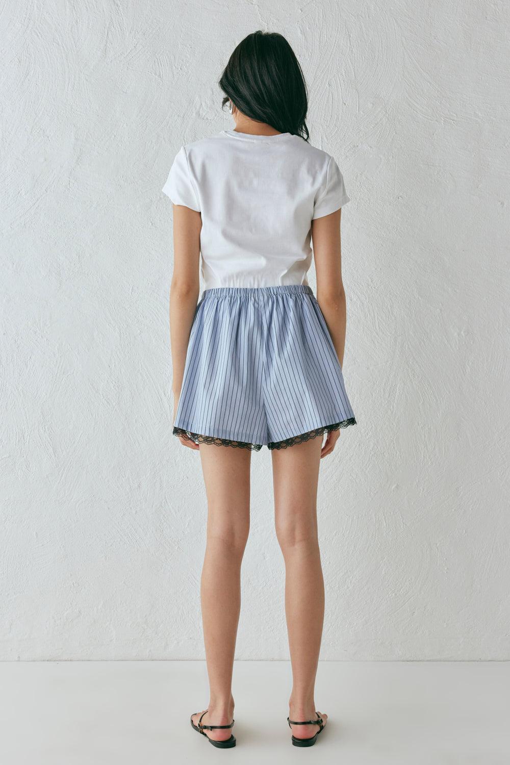 Ava Shorts Blue Stripe Product Image