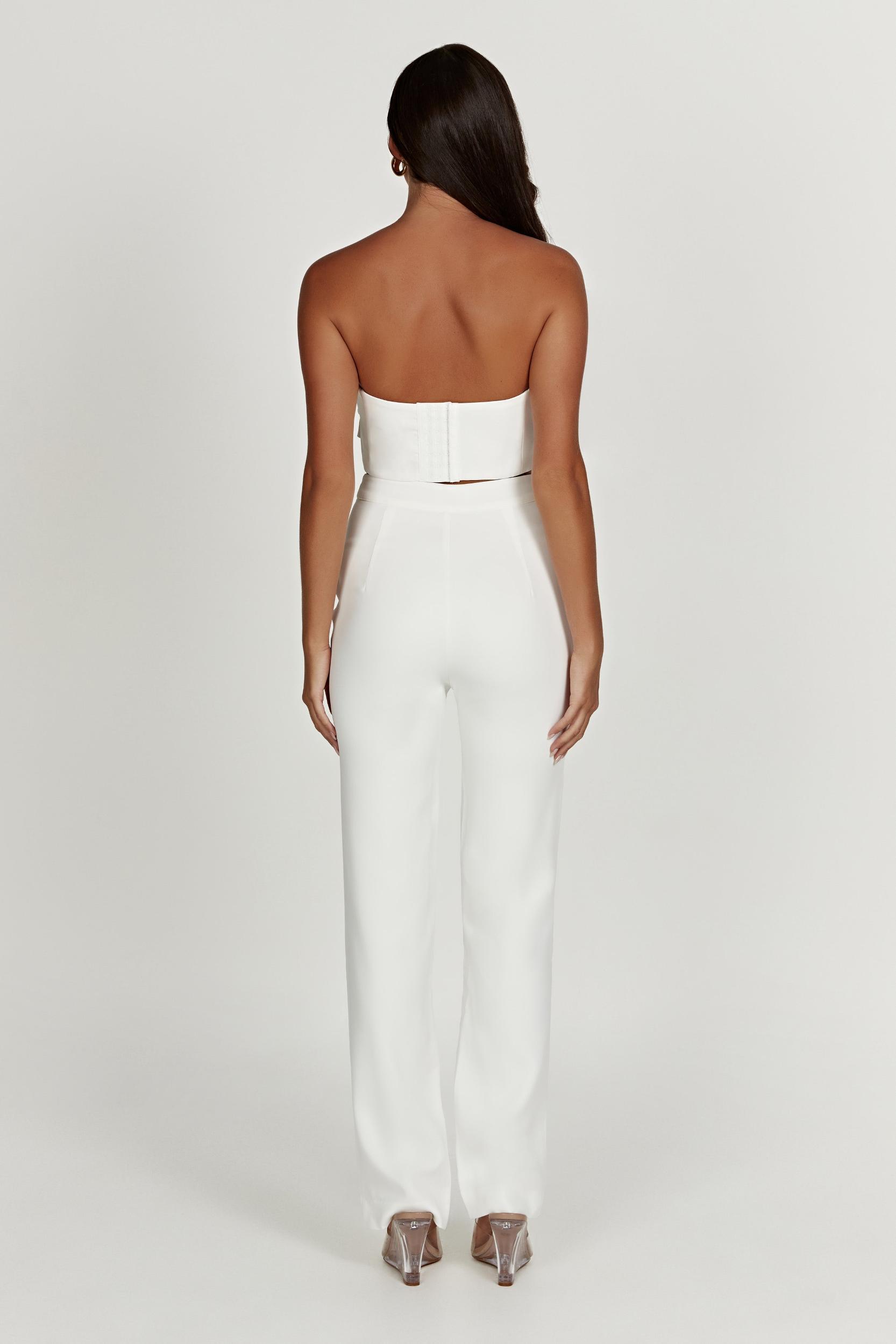 Allanah Straight Leg Pant - White Product Image