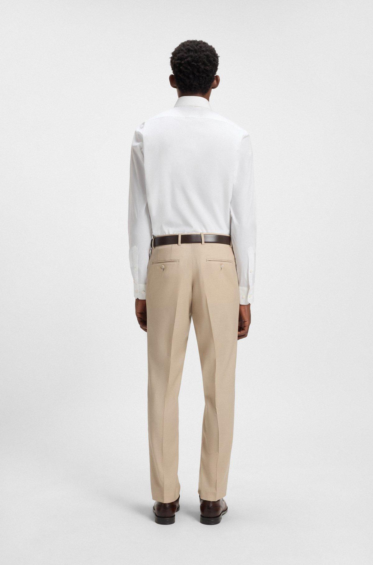 Regular-fit shirt in easy-iron stretch-cotton poplin Product Image