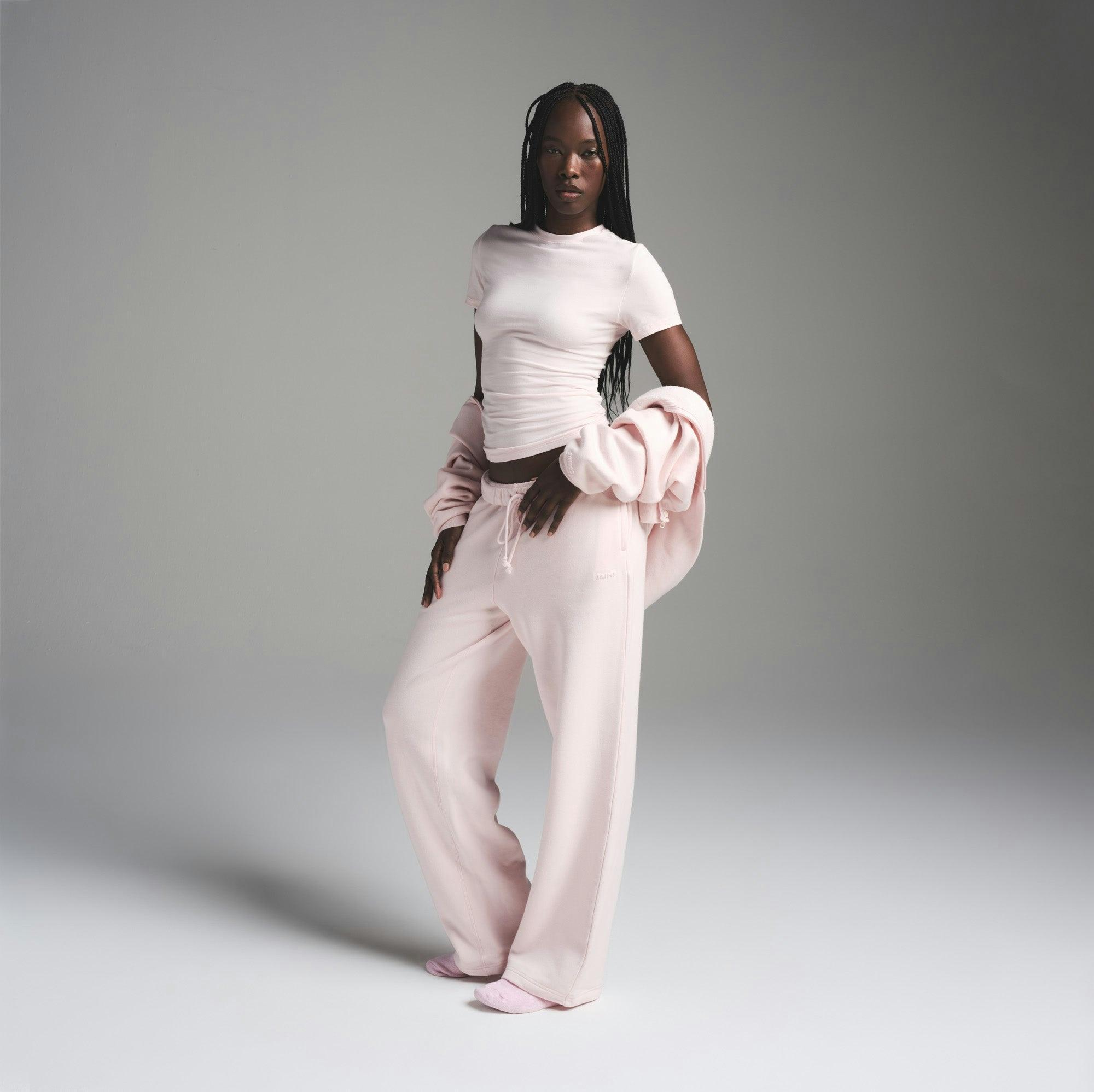 COTTON FLEECE CLASSIC STRAIGHT LEG PANT | BARELY PINK Product Image