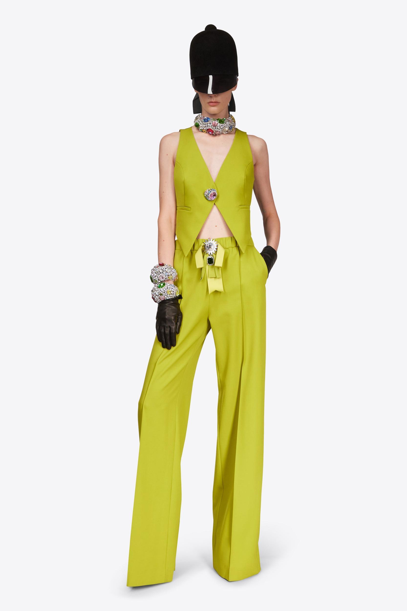 Crystal Embellished Bow Wide Leg Trouser Product Image