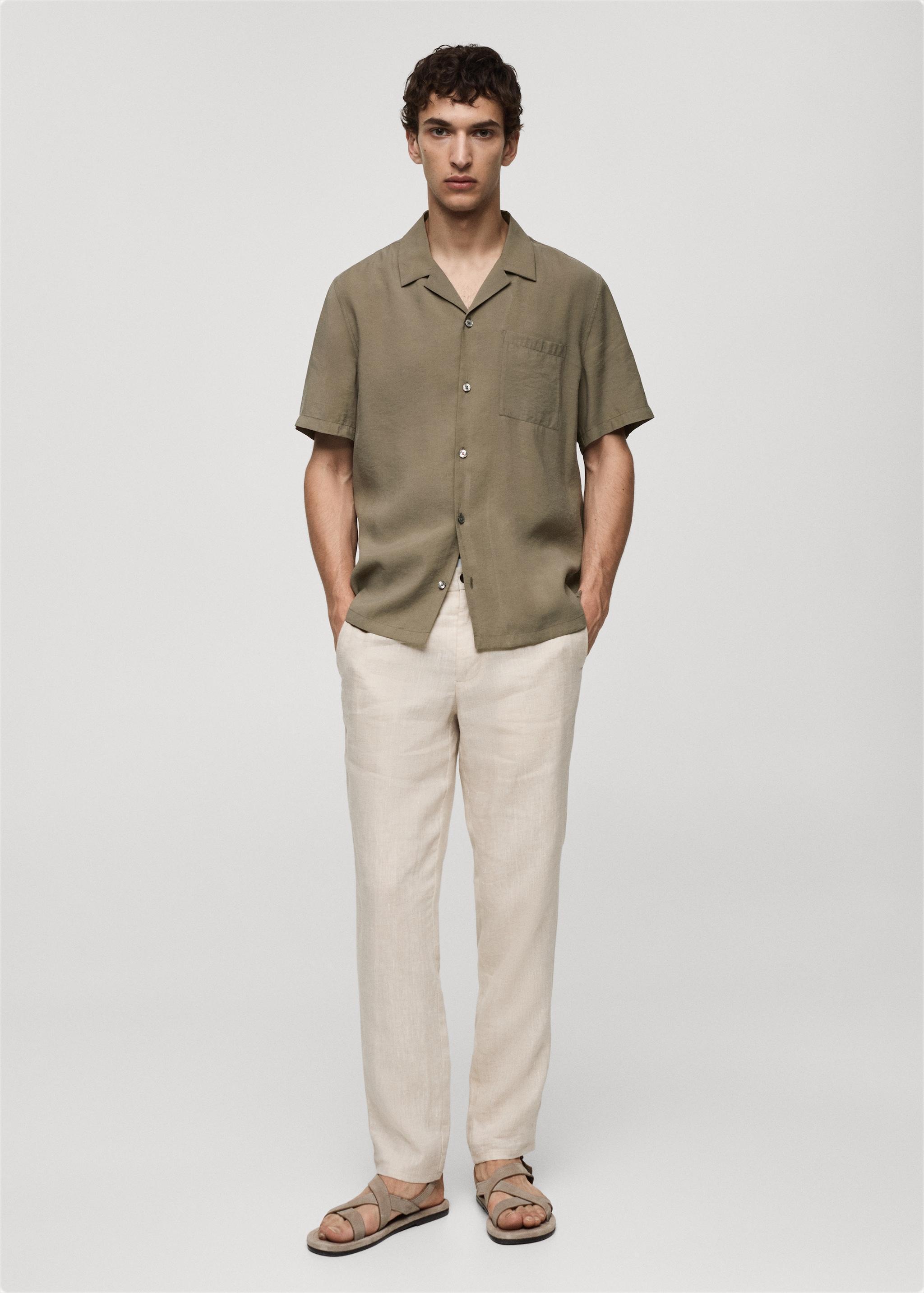 Regular-fit modal cotton shirt - Men | MANGO USA Product Image