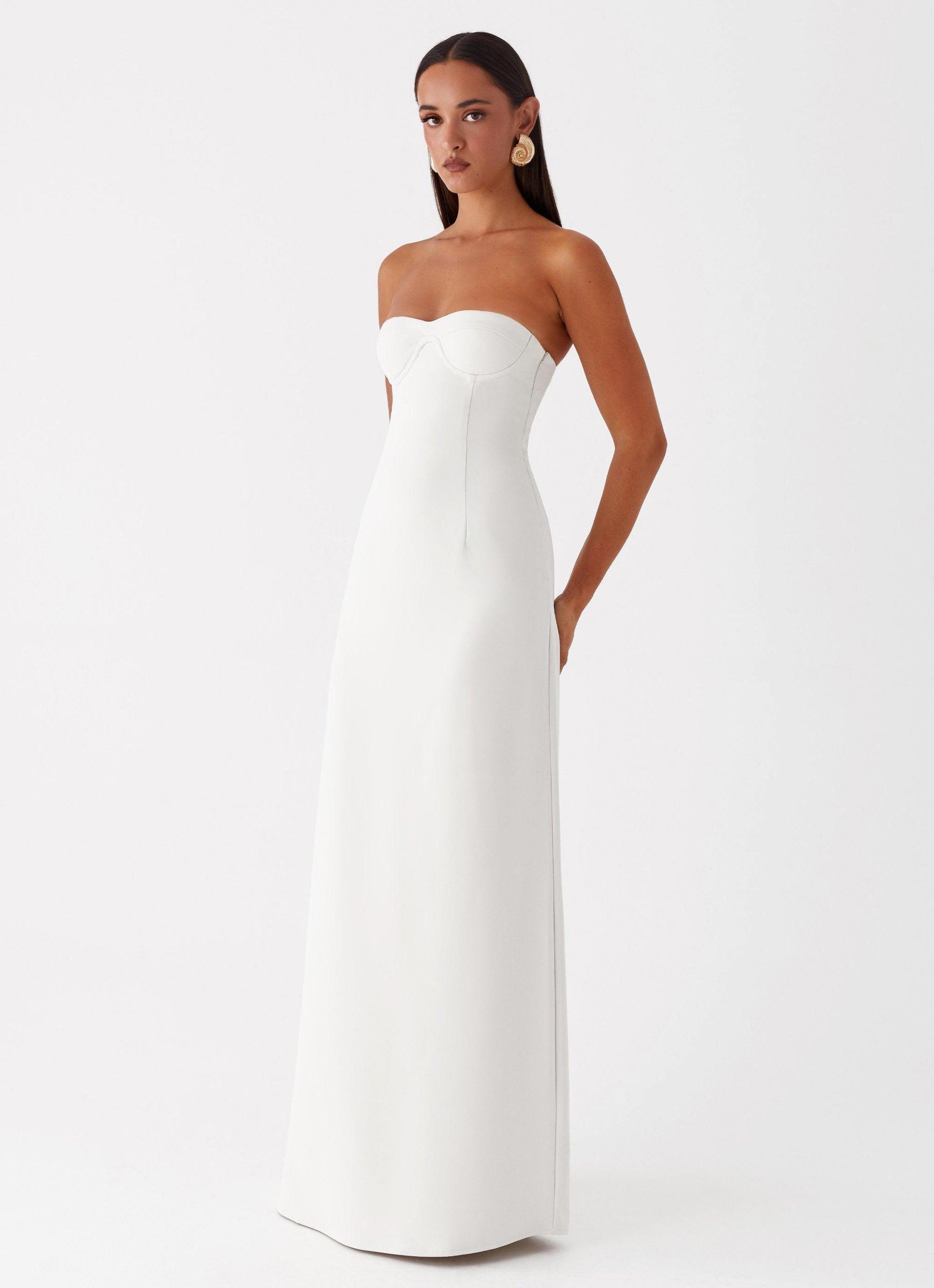 Tasmyn Bustier Maxi Dress - Stone Girls Product Image