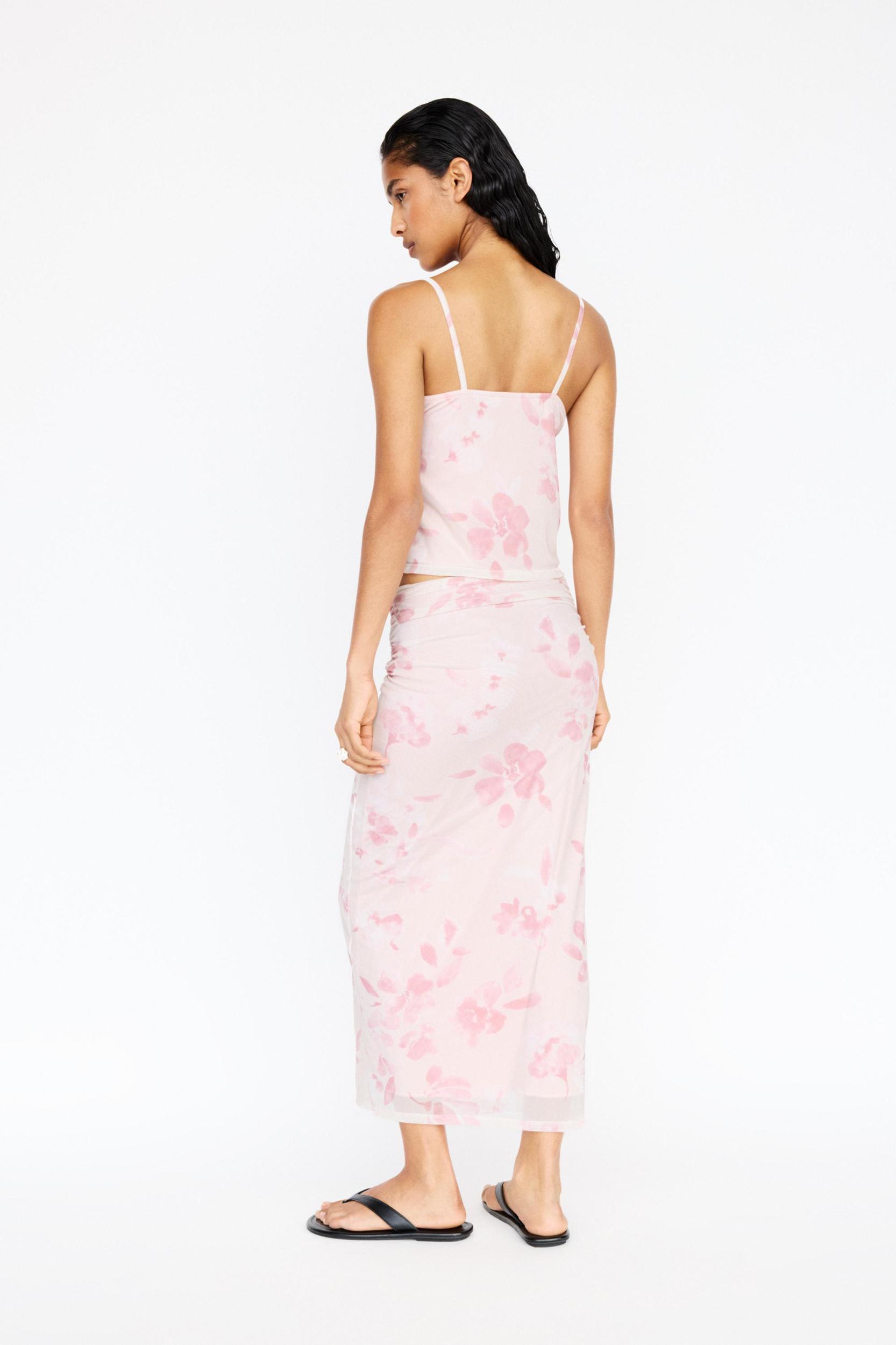 Floral midi skirt with gathering Product Image