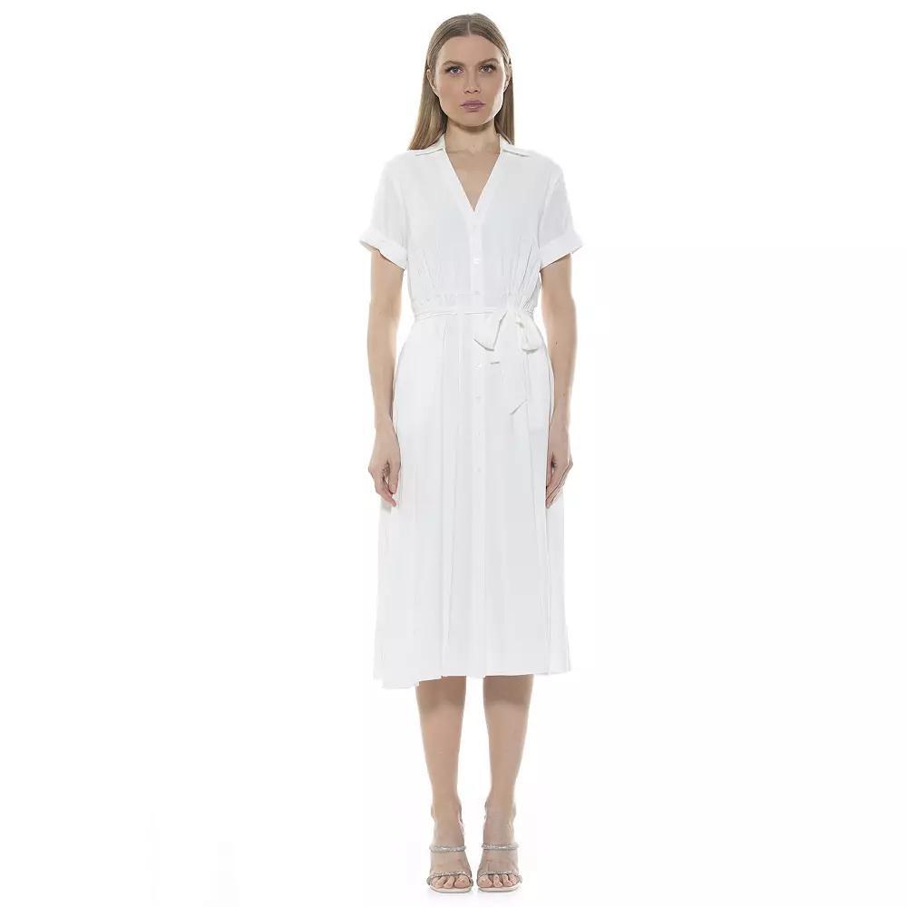 Women's ALEXIA ADMOR Liv Button-Down Midi Shirt Dress, Size: 8, Pink Product Image