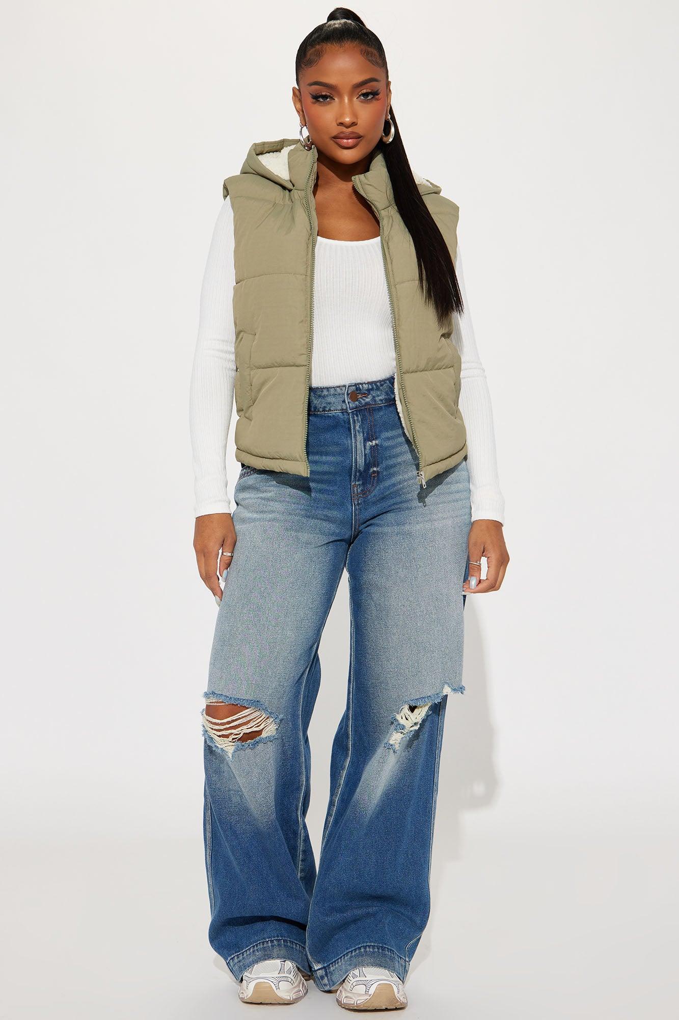 Airport Stops Puffer Vest - Sage Product Image