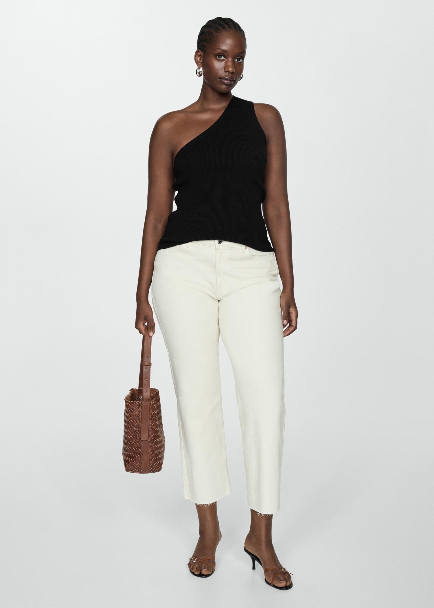 Knit asymmetric top - Women | MANGO USA Product Image