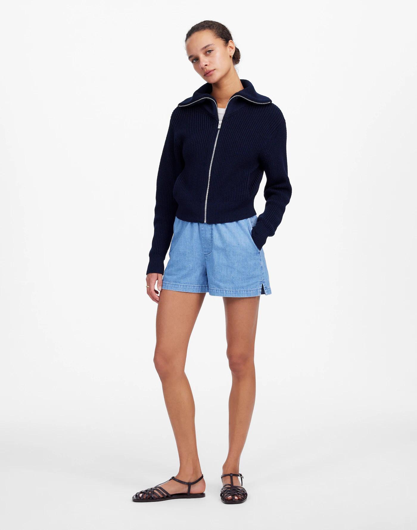 Denim Pull-On Shorts in Marnie Wash Product Image