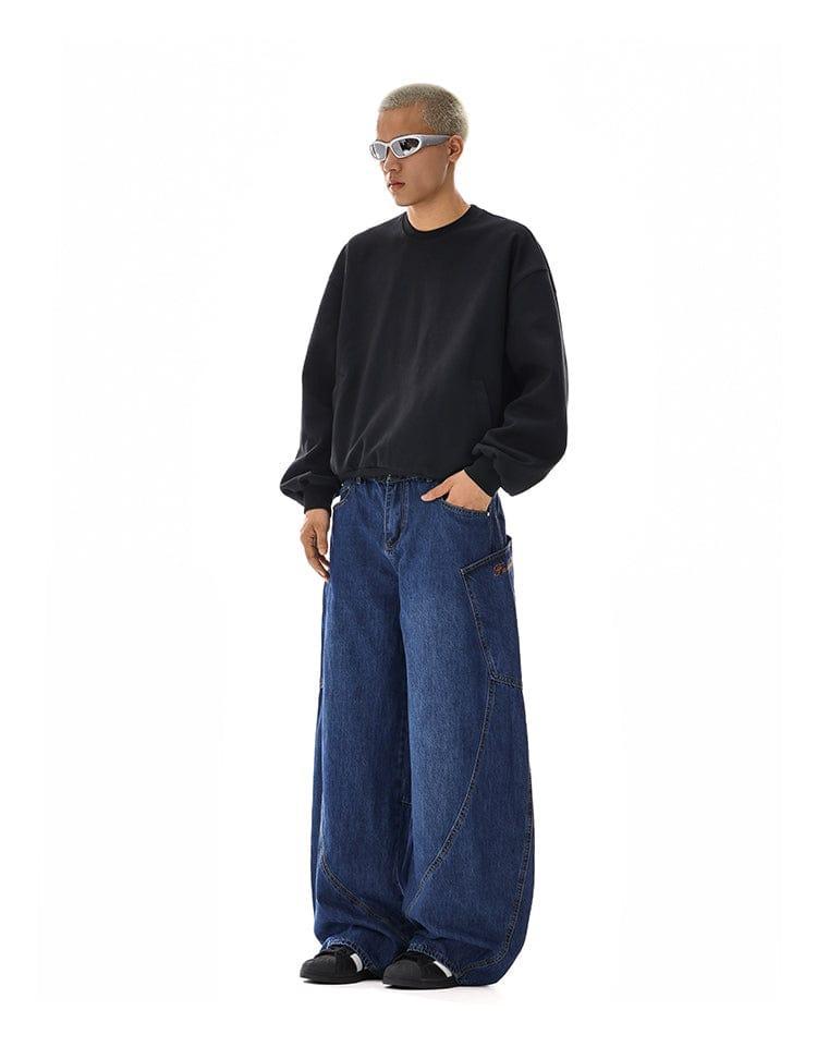 RT No. 12111 DARK BLUE WORKWEAR BAGGY JEANS Product Image