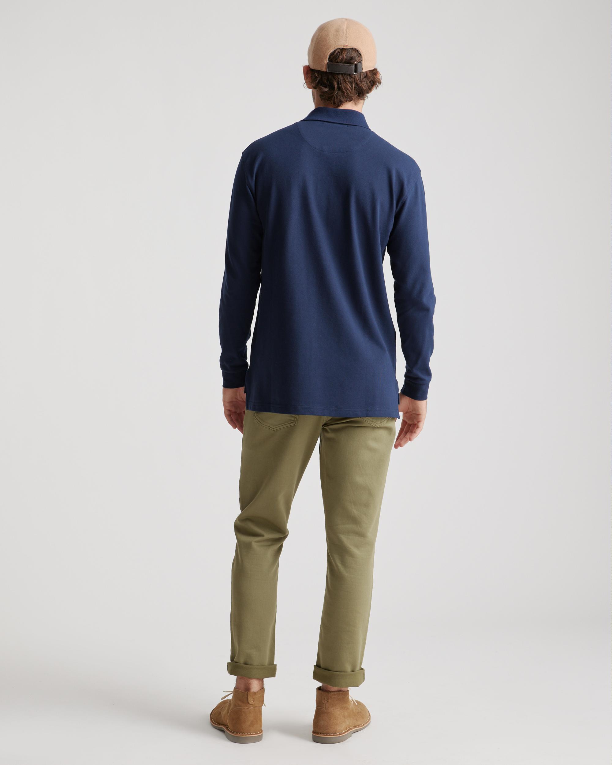 Quince | Men's Long Sleeve Pique Polo Size XL, Organic Cotton Product Image