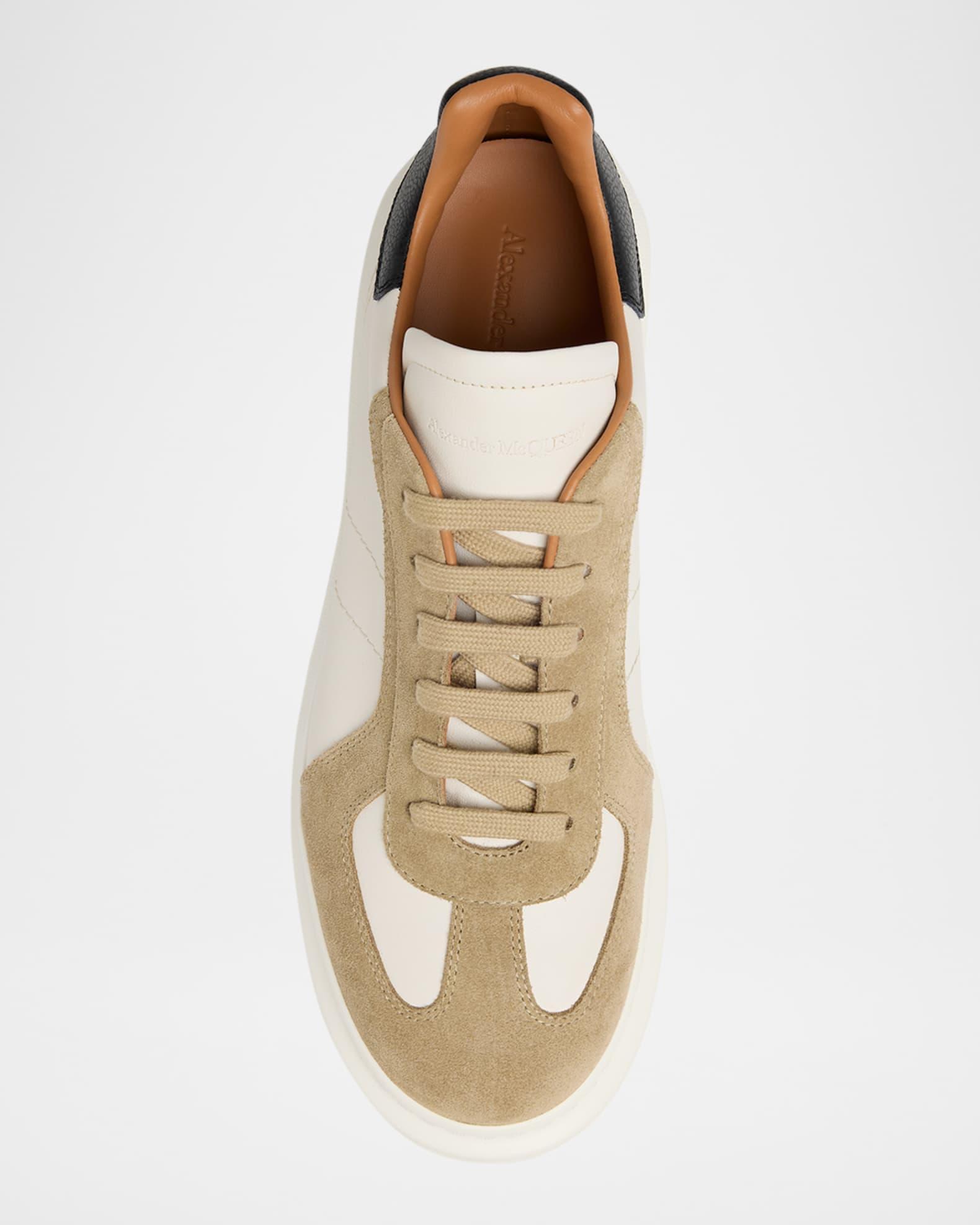 Men's Oversized Leather and Suede T-Toe Sneakers Product Image