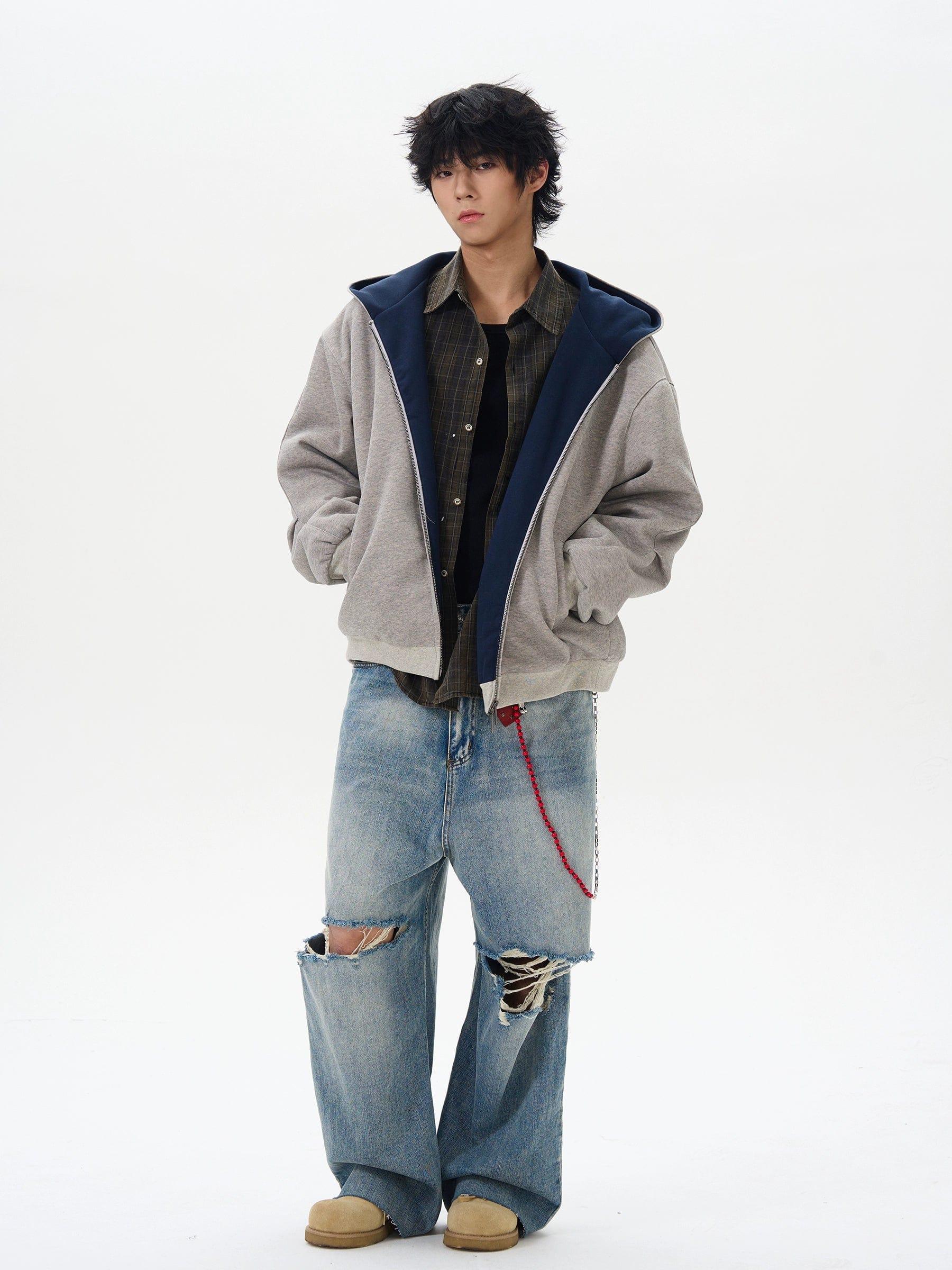 RT No. 12292 RIPPED DISTRESSED DENIM JEANS Product Image