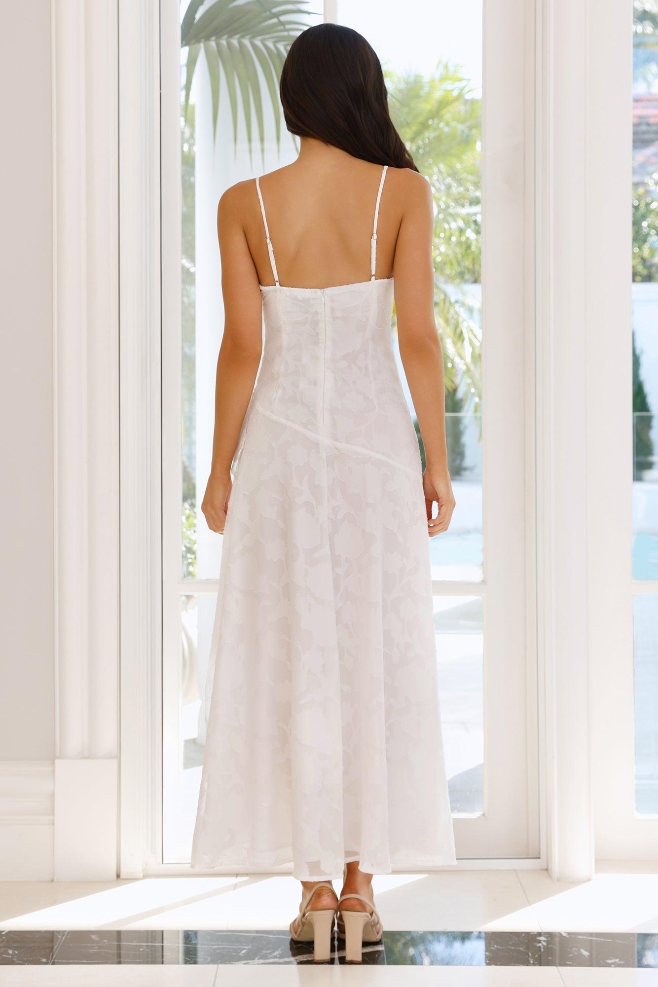 Sapphire Cascade Midi Dress White Product Image