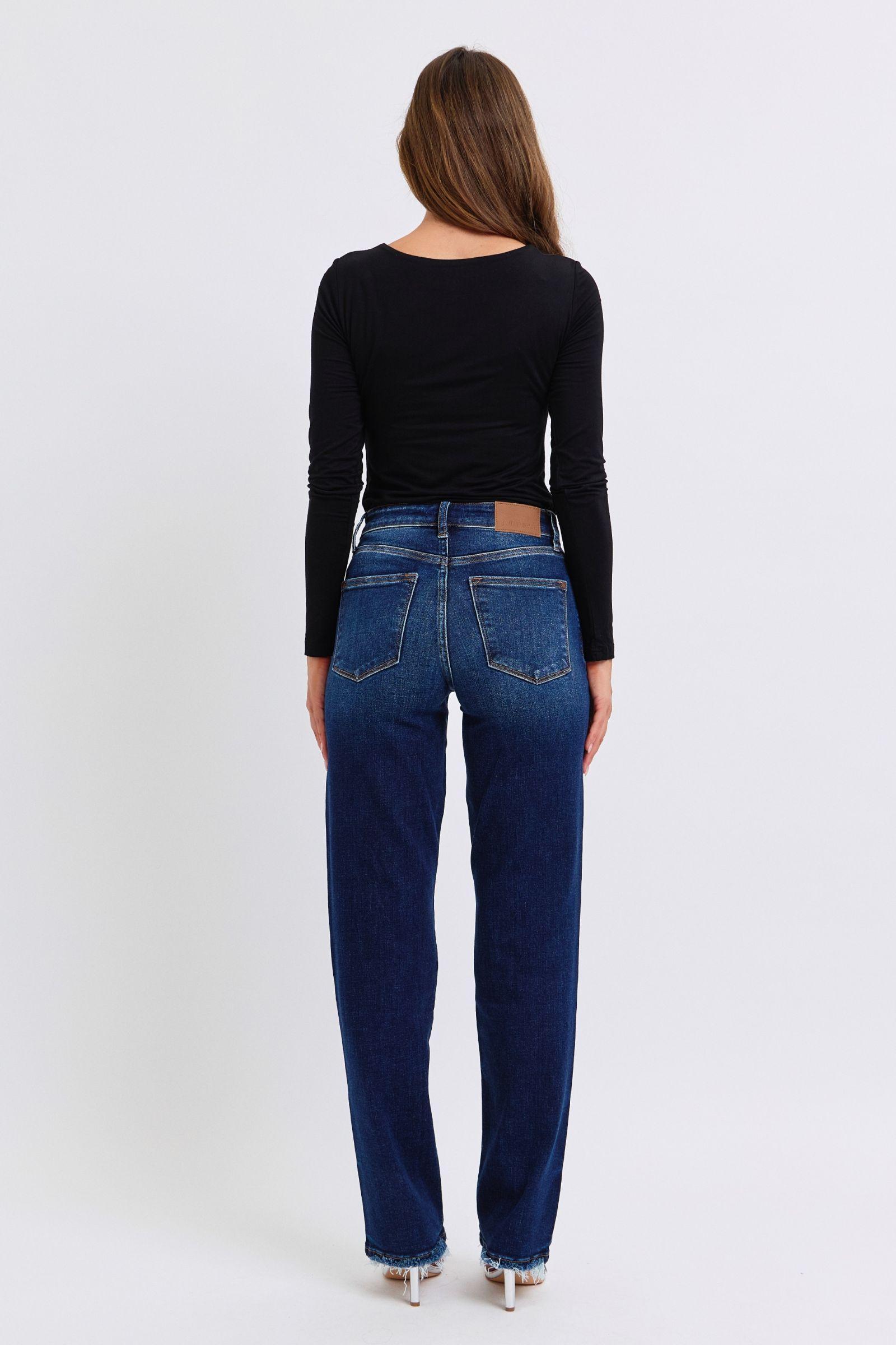 Rylan Hi-Rise Raw Hem Straight Leg Judy Blue Jeans - ONLINE EXCLUSIVE! Product Image