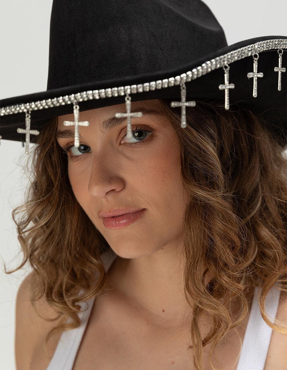 Cross Charm Womens Cowboy Hat Product Image